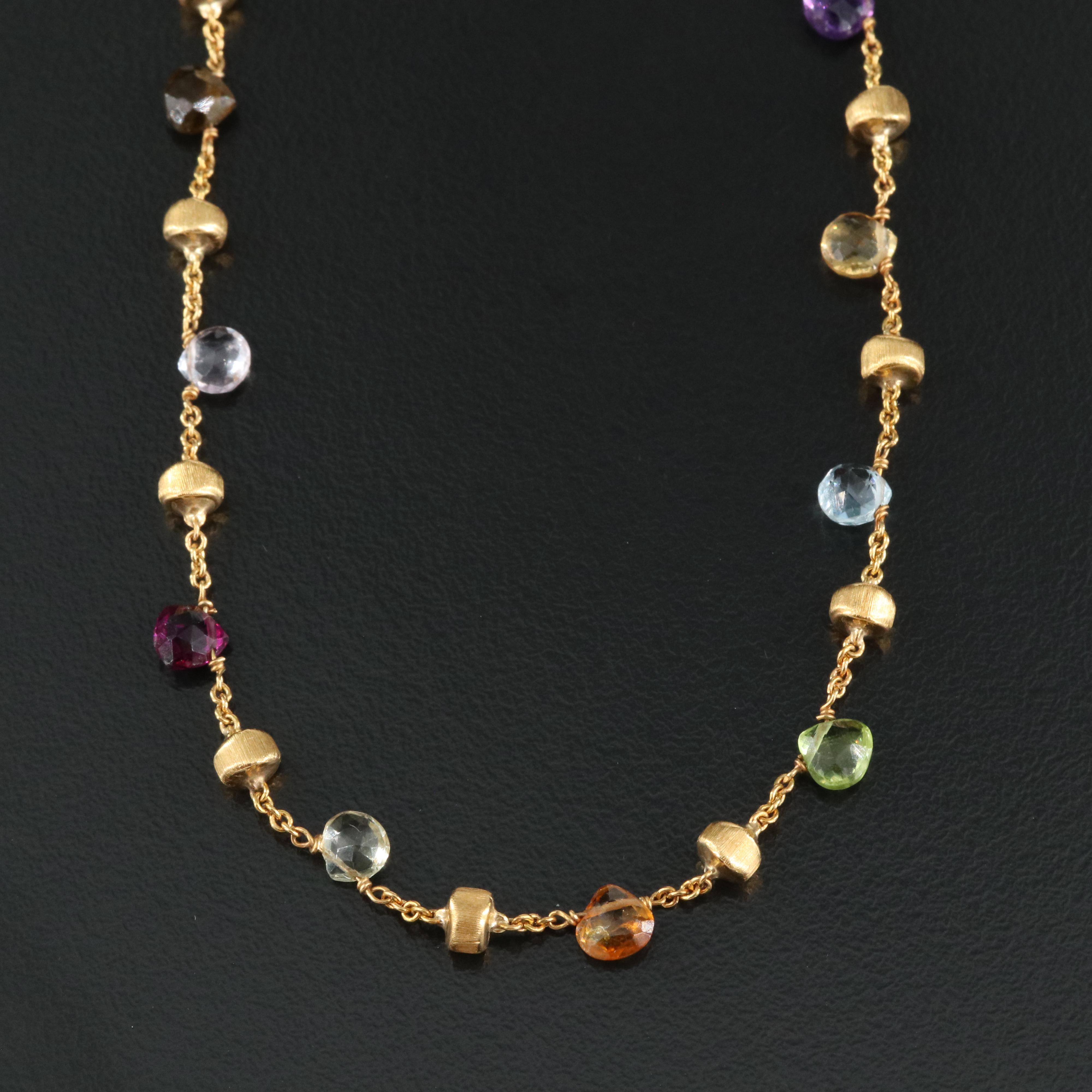 Marco Bicego "Paradise" 18K Necklace Including Tourmaline and Amethyst