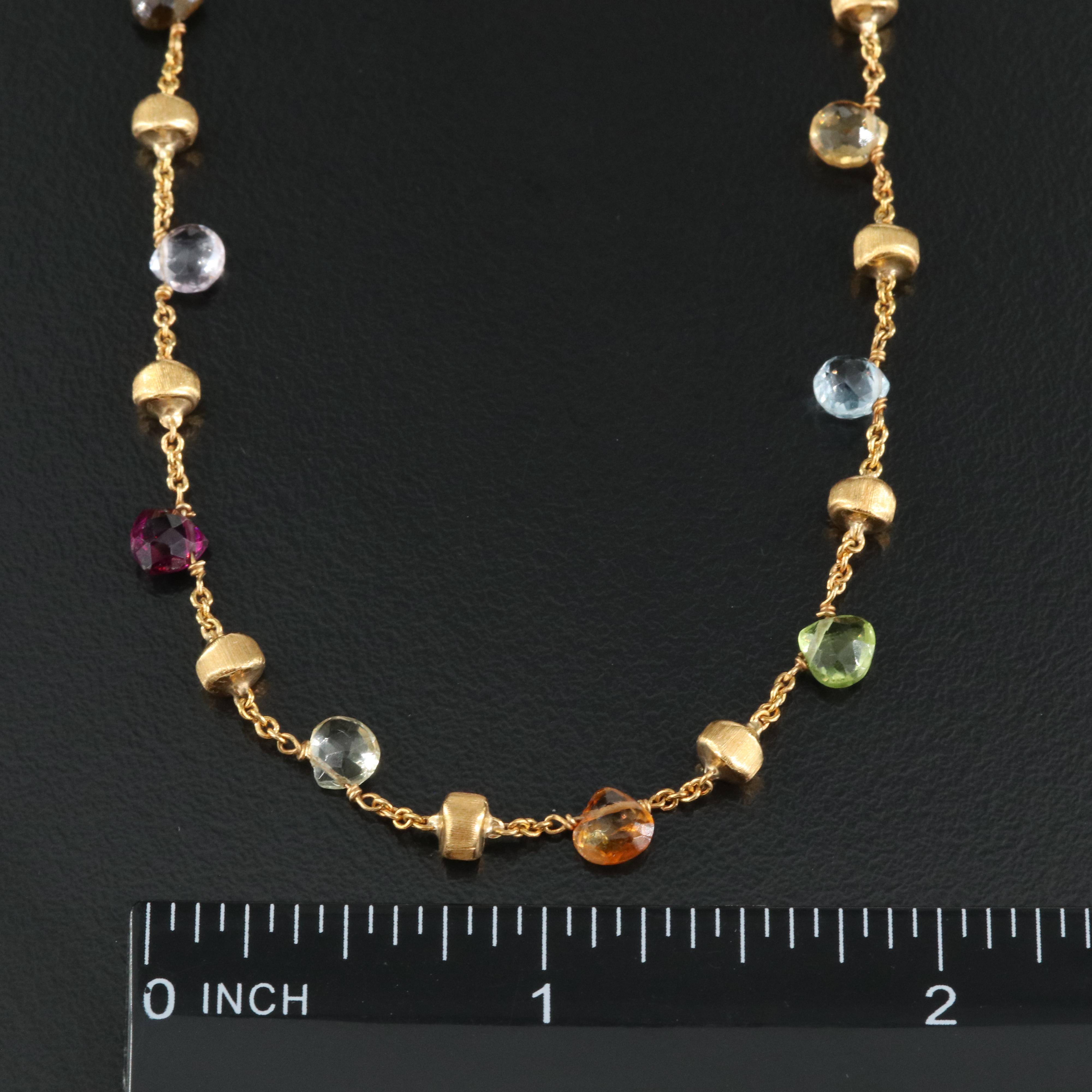 Marco Bicego "Paradise" 18K Necklace Including Tourmaline and Amethyst