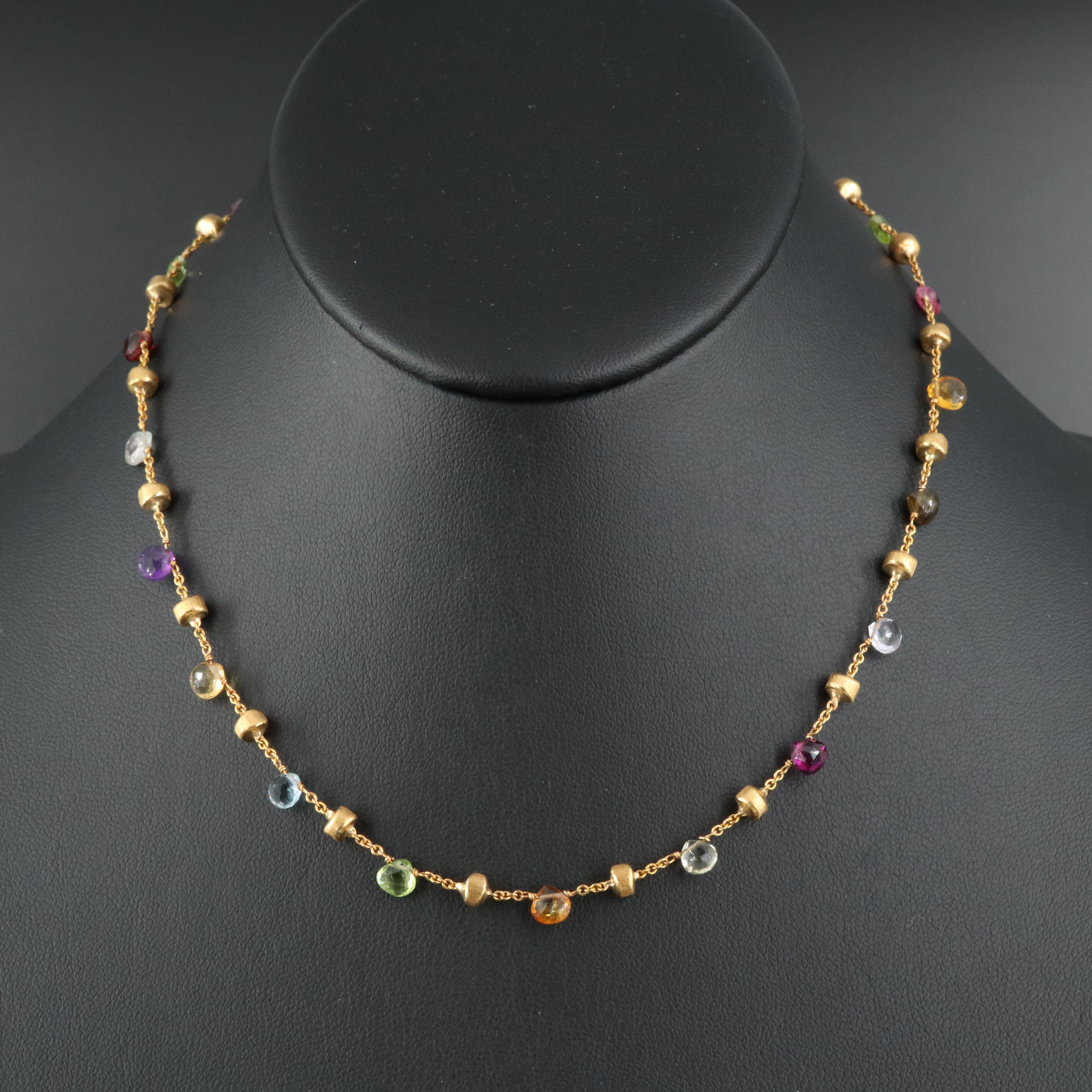 Marco Bicego "Paradise" 18K Necklace Including Tourmaline and Amethyst