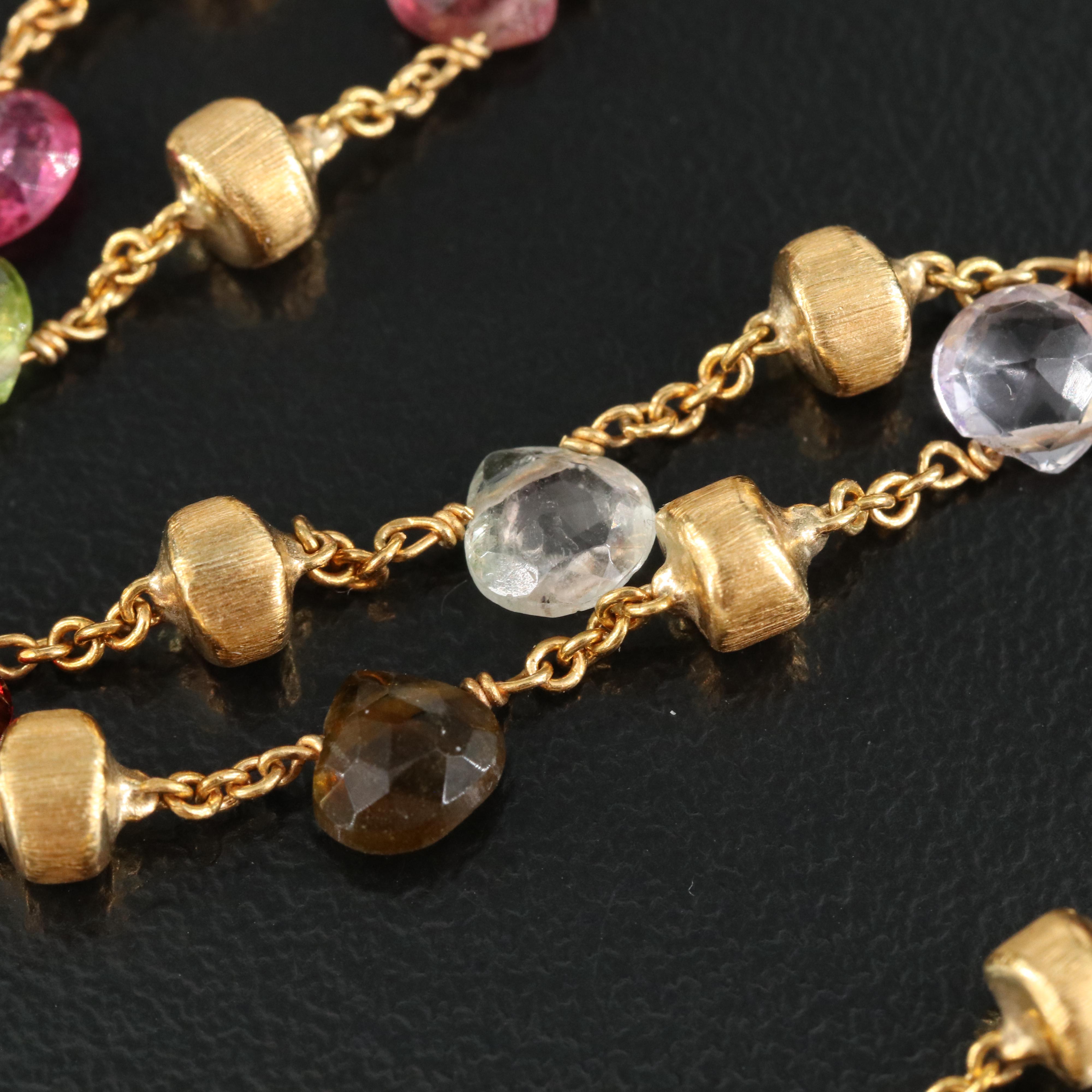 Marco Bicego "Paradise" 18K Necklace Including Tourmaline and Amethyst