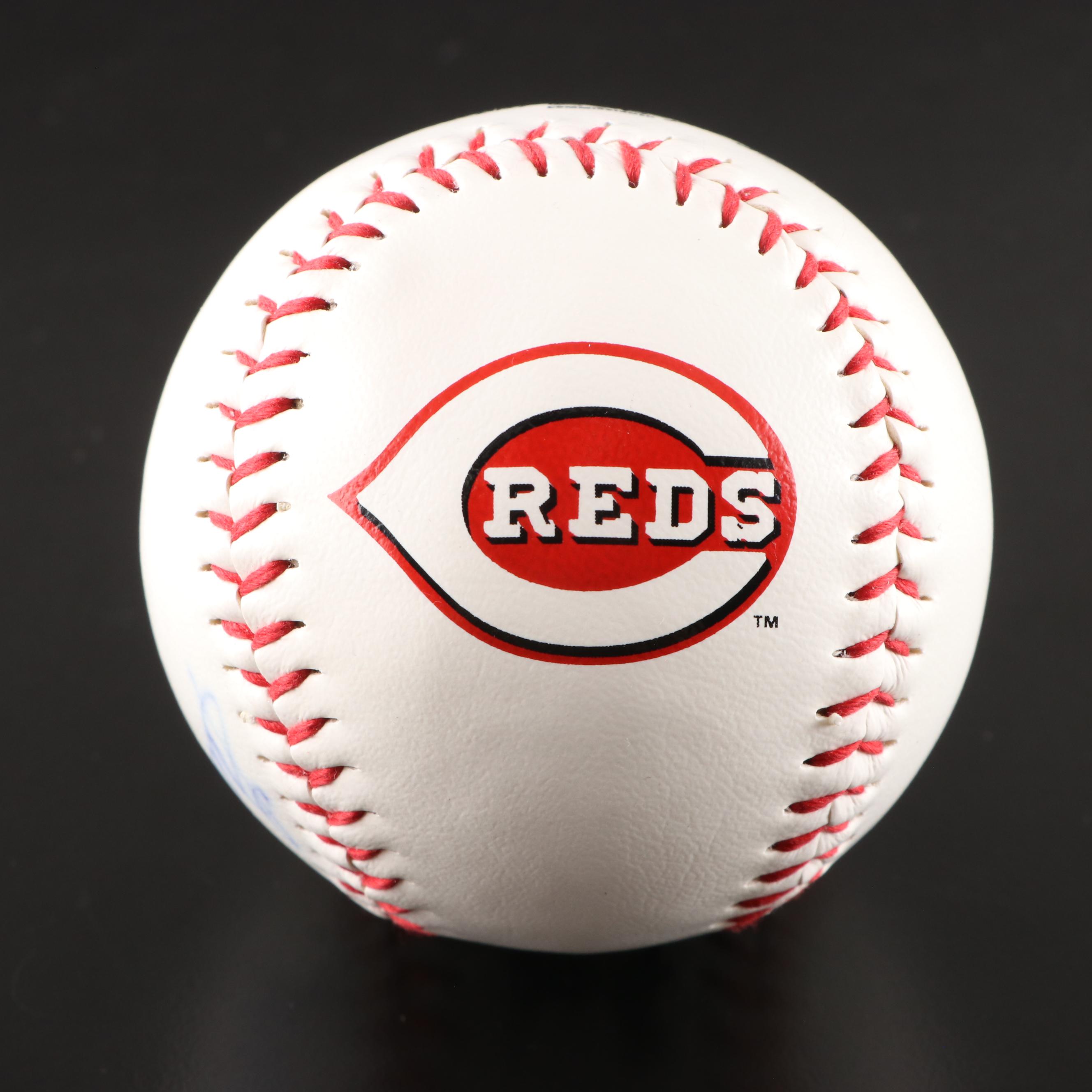 Jim Maloney, Leo Cardines, and Buddy Bell Signed Rawlings Baseballs in Displays