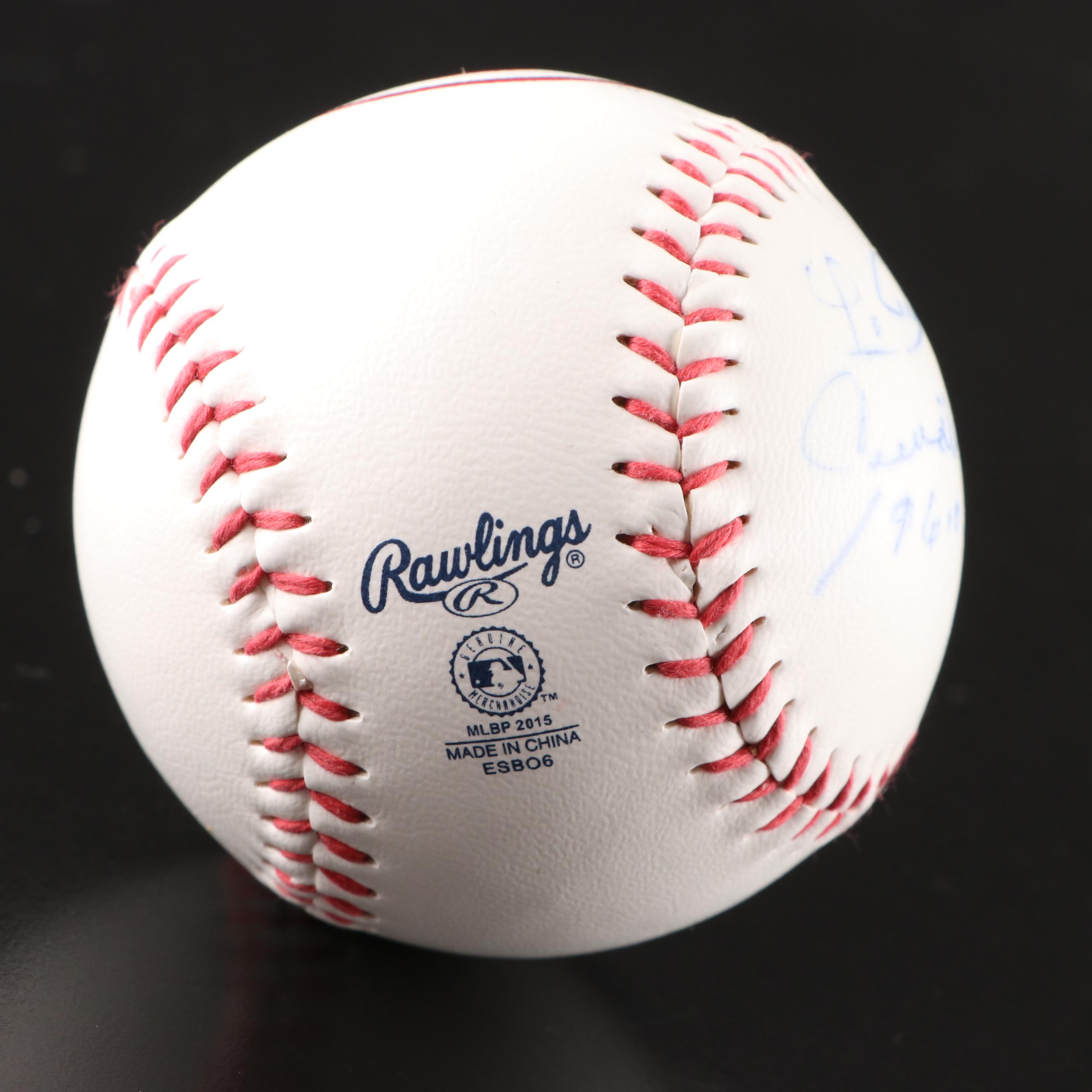 Jim Maloney, Leo Cardines, and Buddy Bell Signed Rawlings Baseballs in Displays