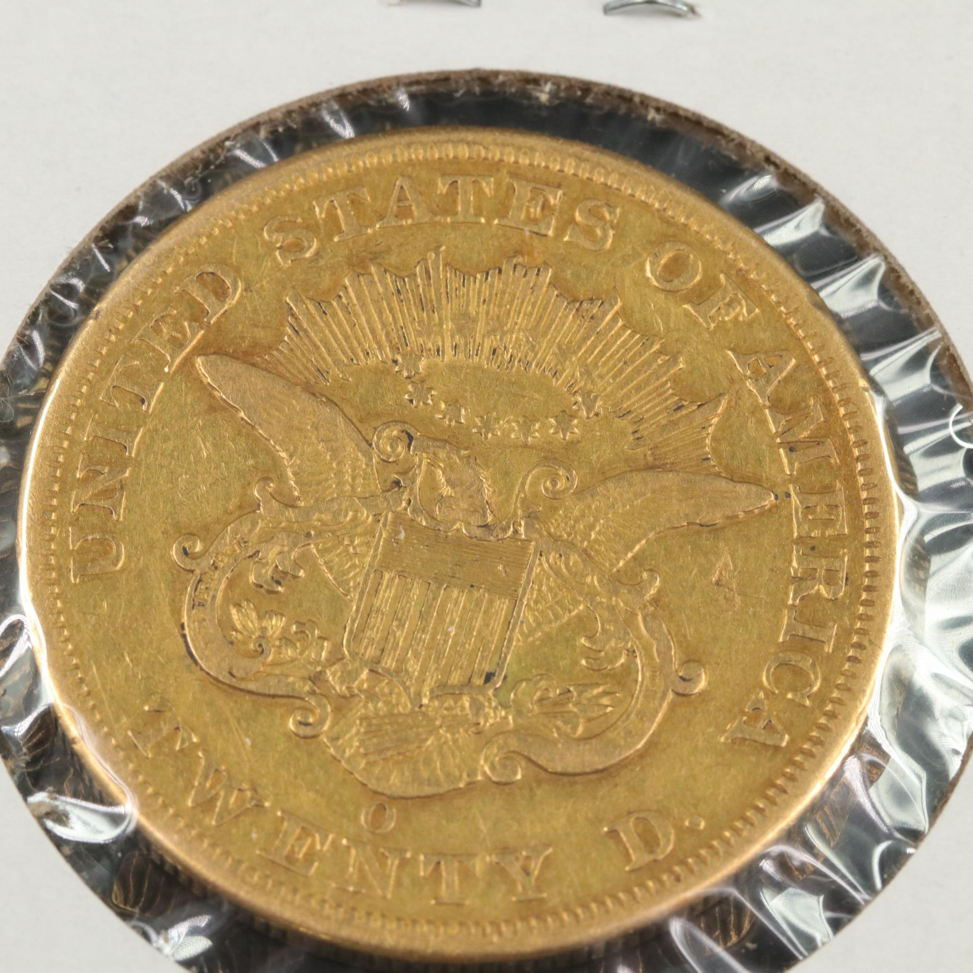 1851-O Liberty Twenty Dollar Gold Coin