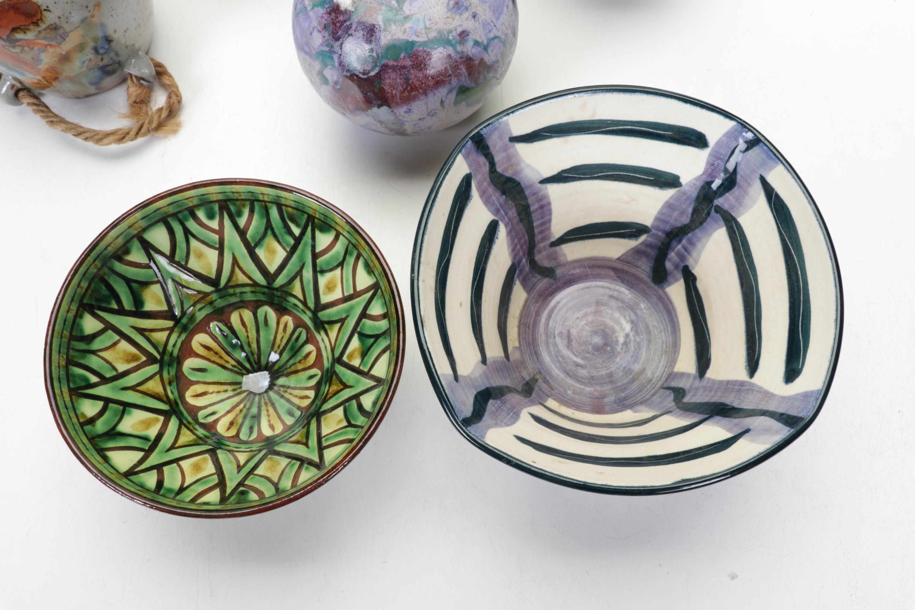 Pigeon Forge Pottery Bi-Color Jug and Other Colorful Art Pottery