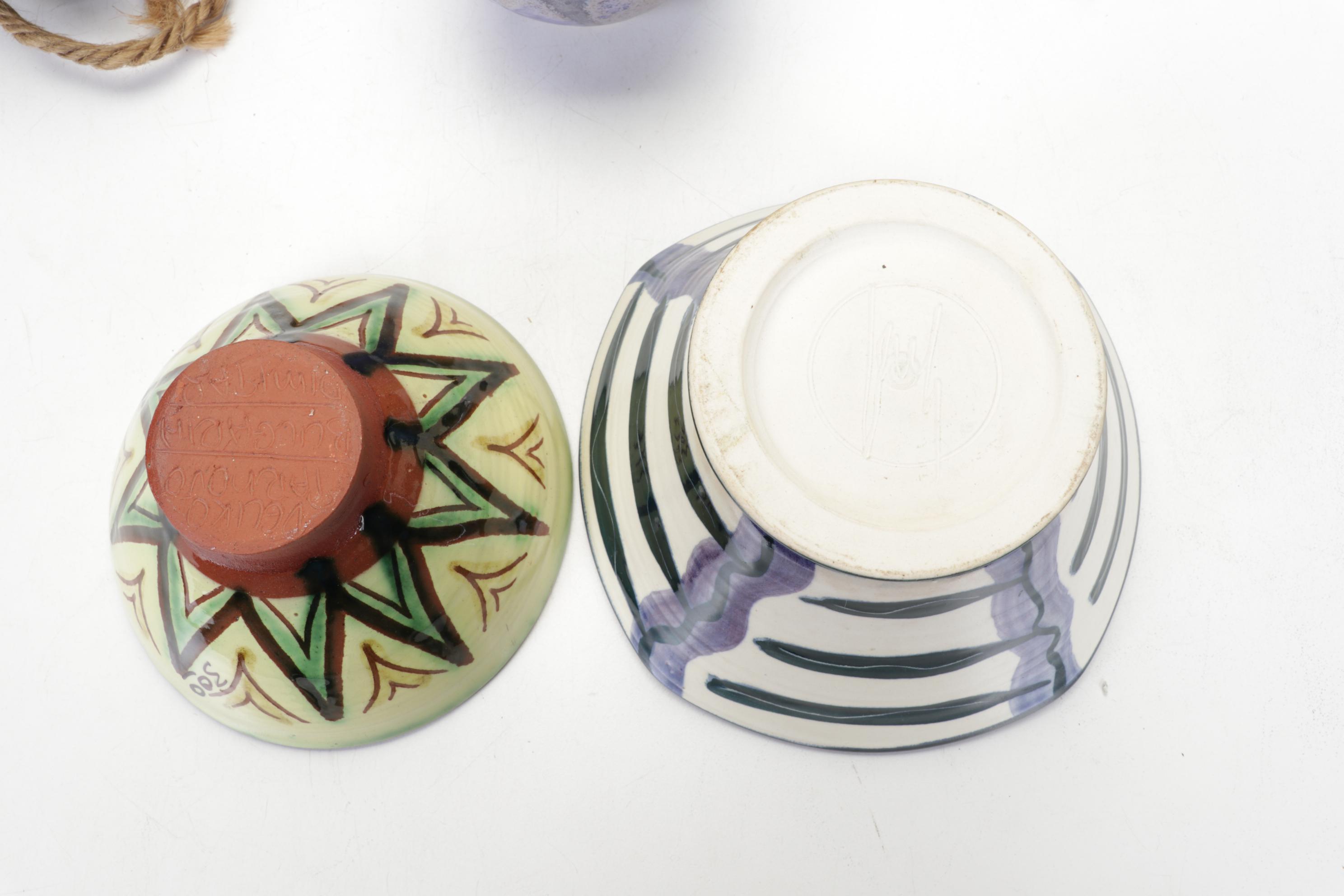 Pigeon Forge Pottery Bi-Color Jug and Other Colorful Art Pottery