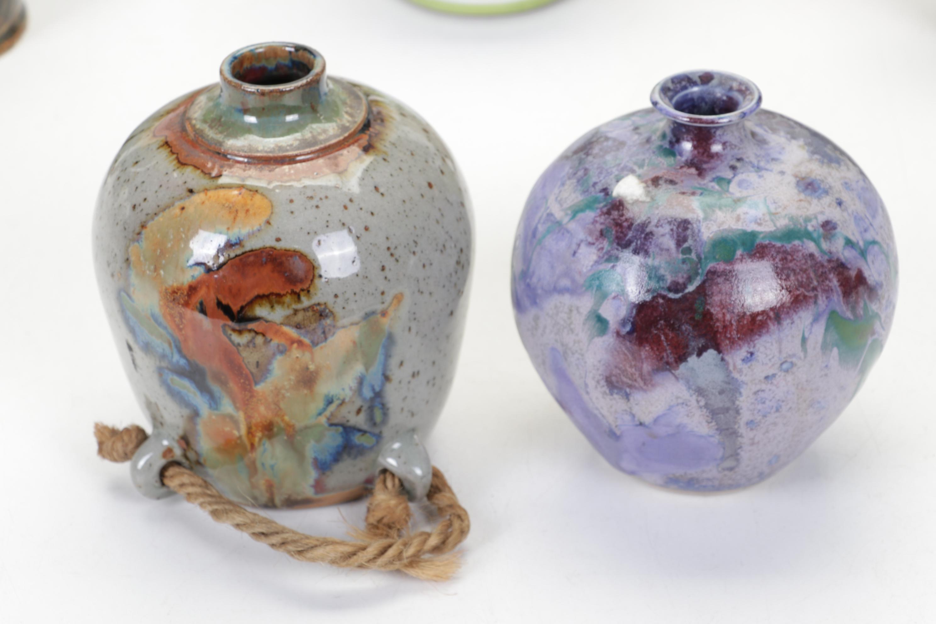 Pigeon Forge Pottery Bi-Color Jug and Other Colorful Art Pottery