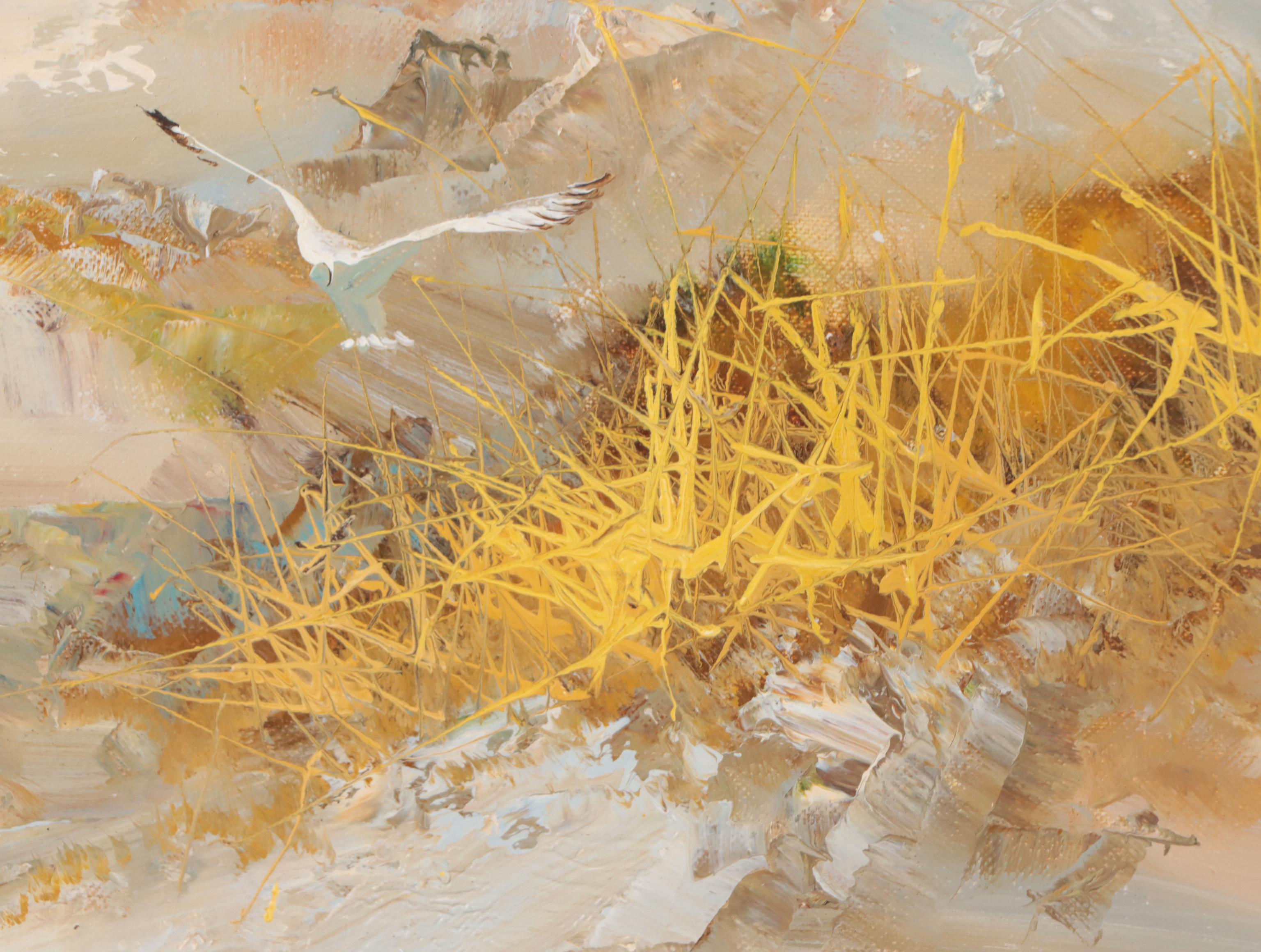 Karl Neumann Coastal Landscape Oil Painting, Circa 1980