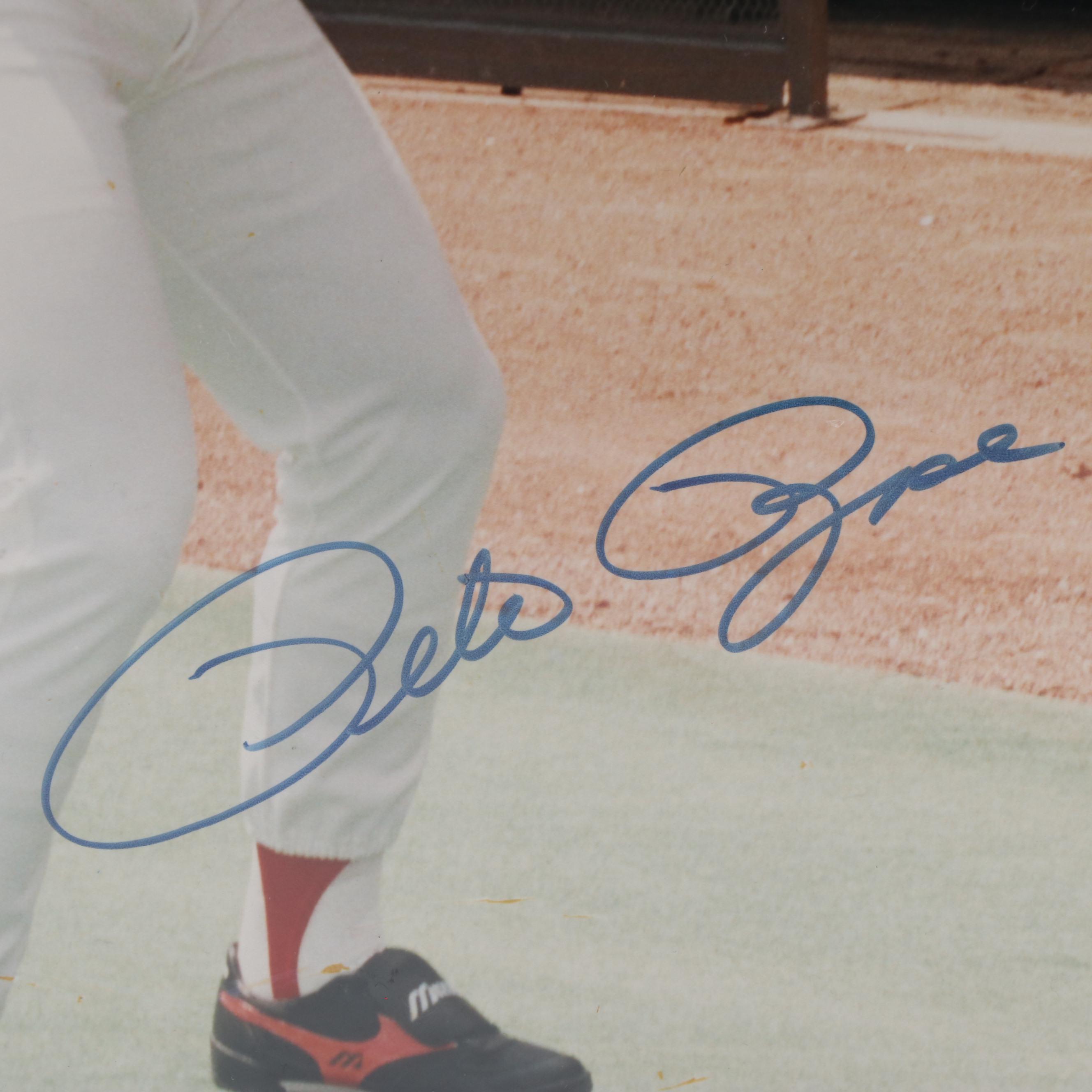 Pete Rose Signed "All Time Hit Leader" and Matted Cincinnati Reds Prints