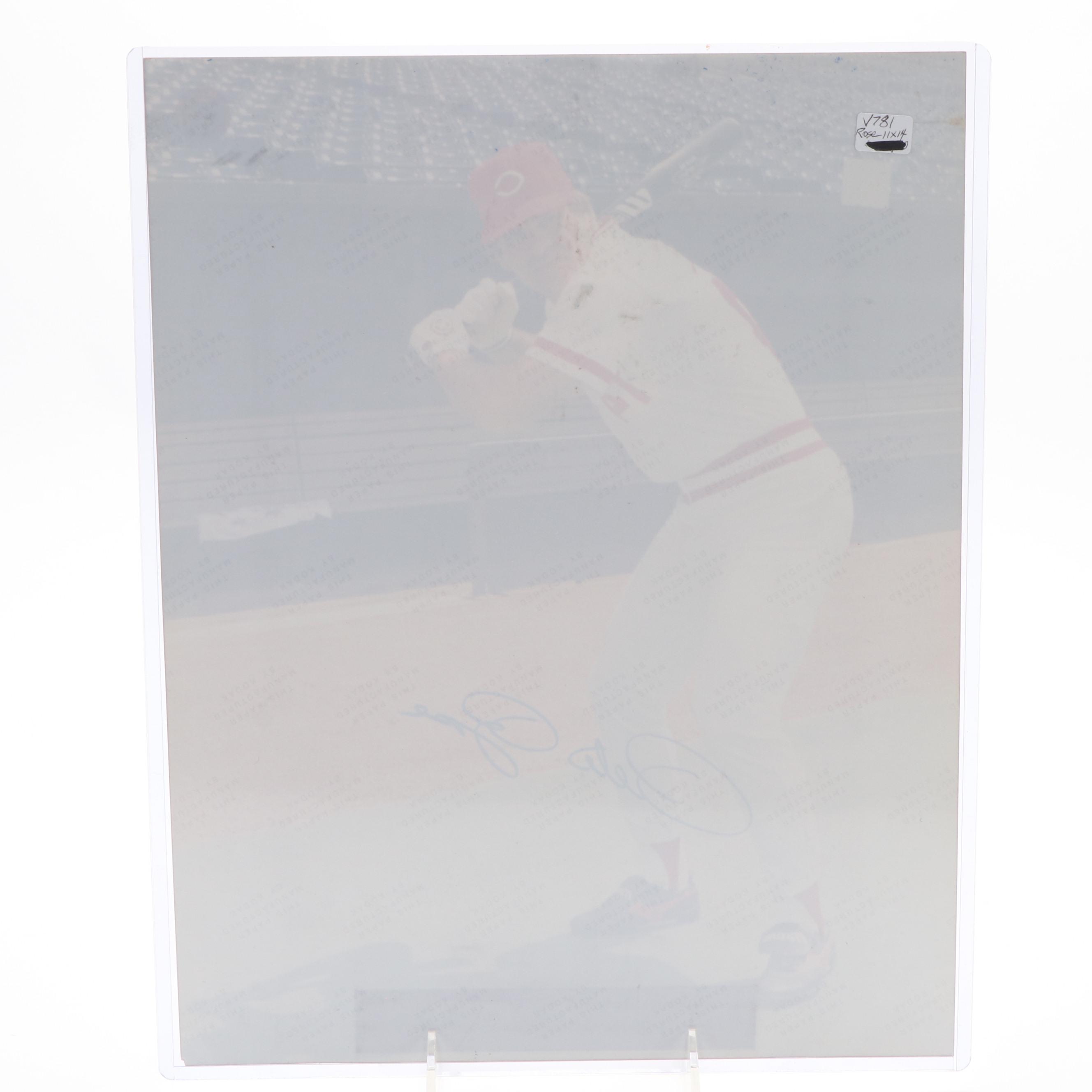 Pete Rose Signed "All Time Hit Leader" and Matted Cincinnati Reds Prints