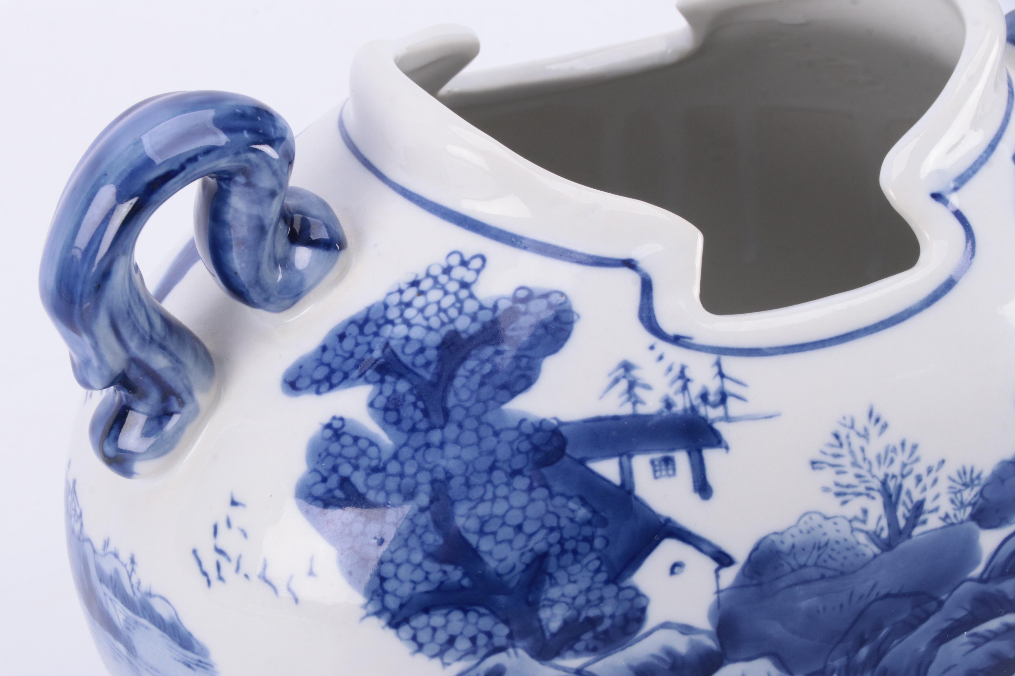 Chinese Blue and White Porcelain Candles and Vase