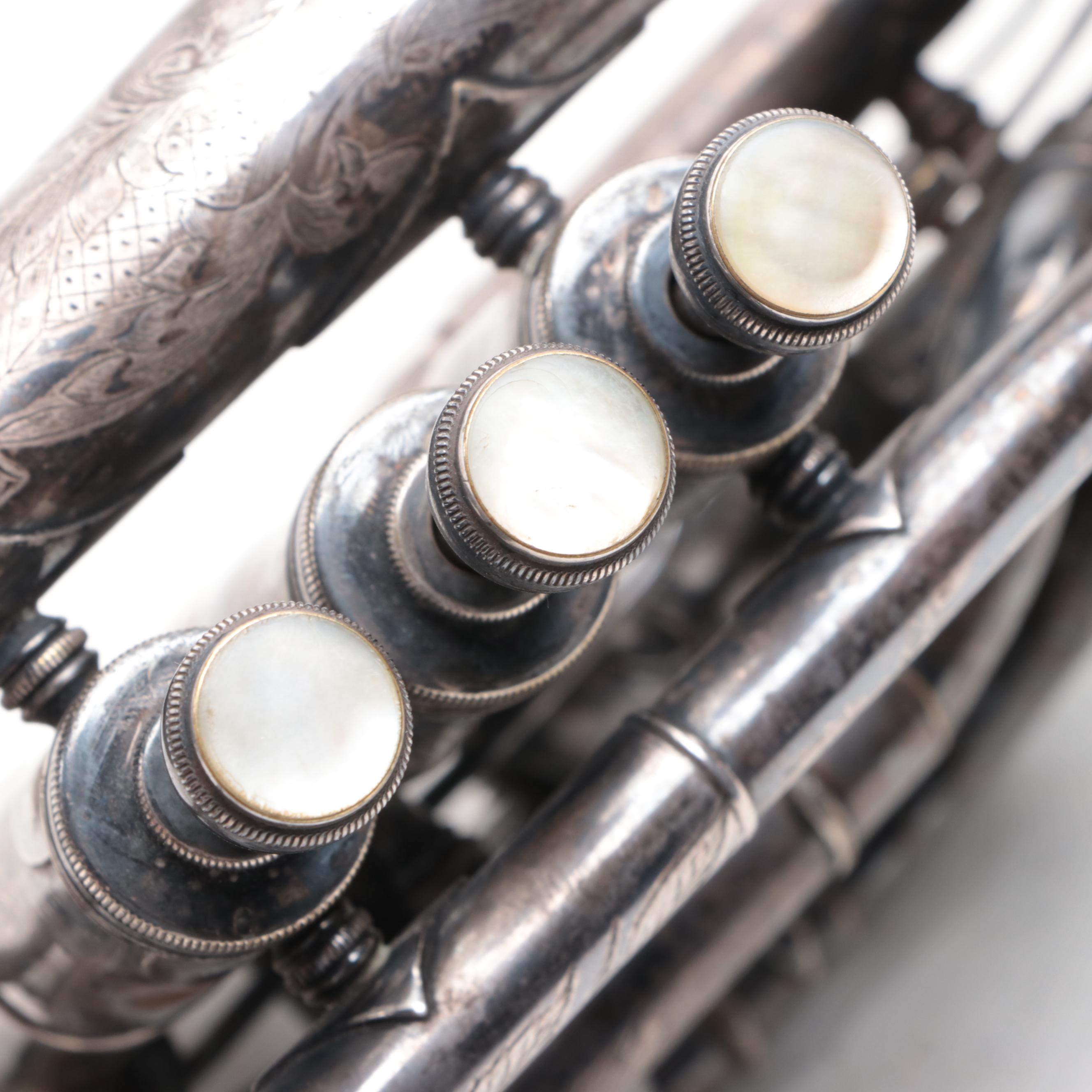 Lyon & Healy Silver Plate and Mother-of-Pearl Duplex Coronet, 1903