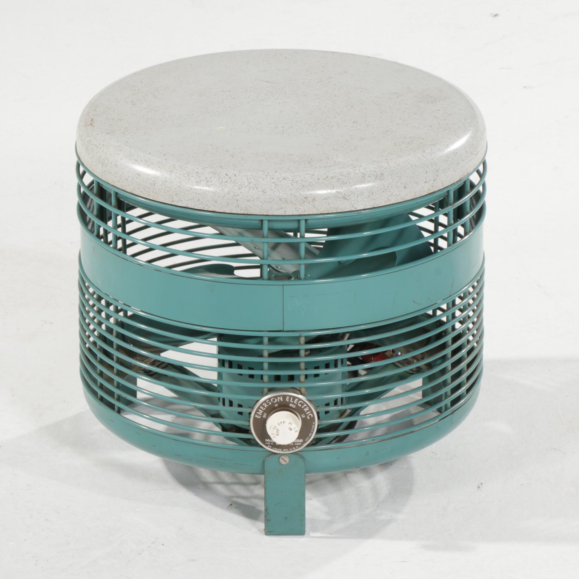 Emerson Electric Mid Century Modern Metal Hassock Fan