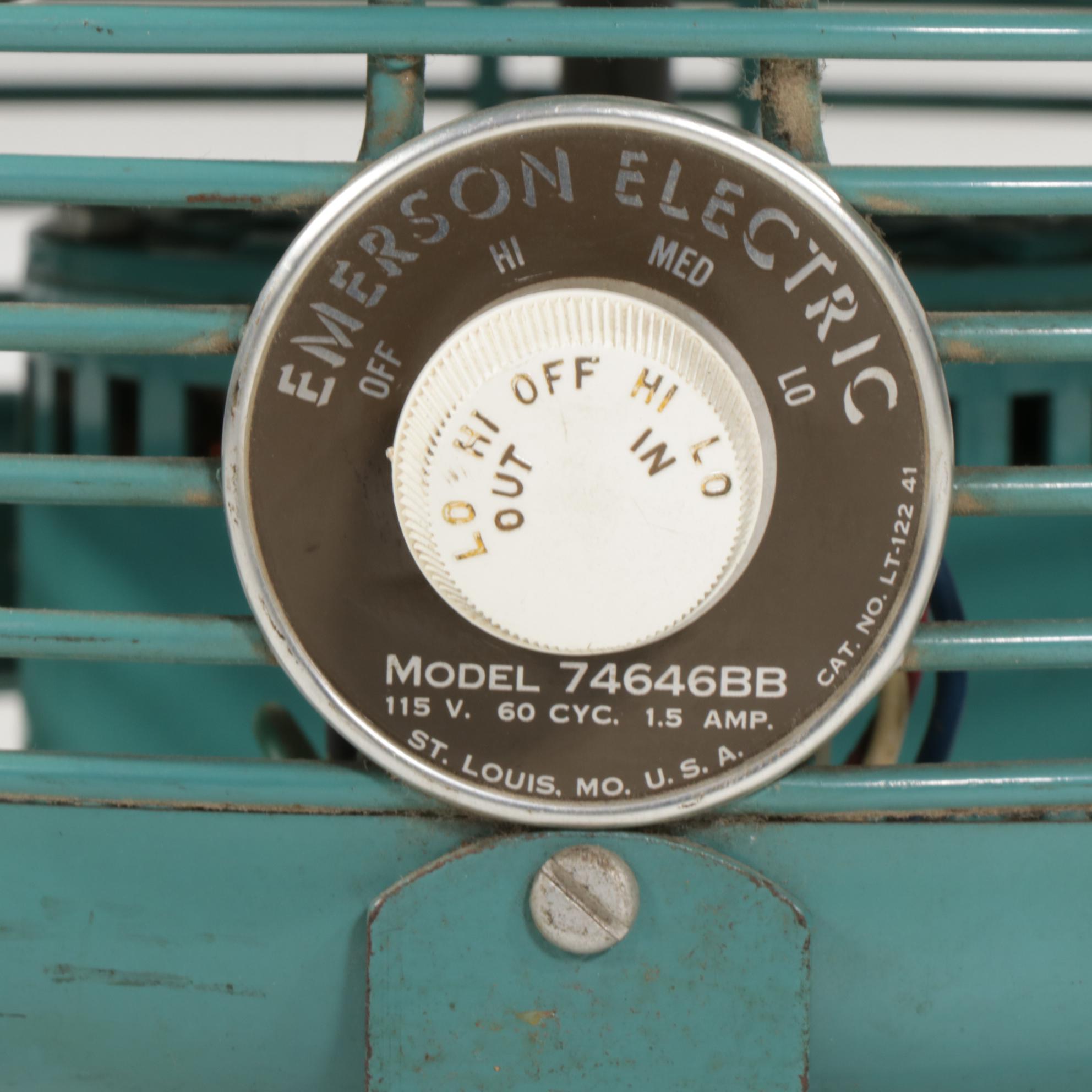 Emerson Electric Mid Century Modern Metal Hassock Fan