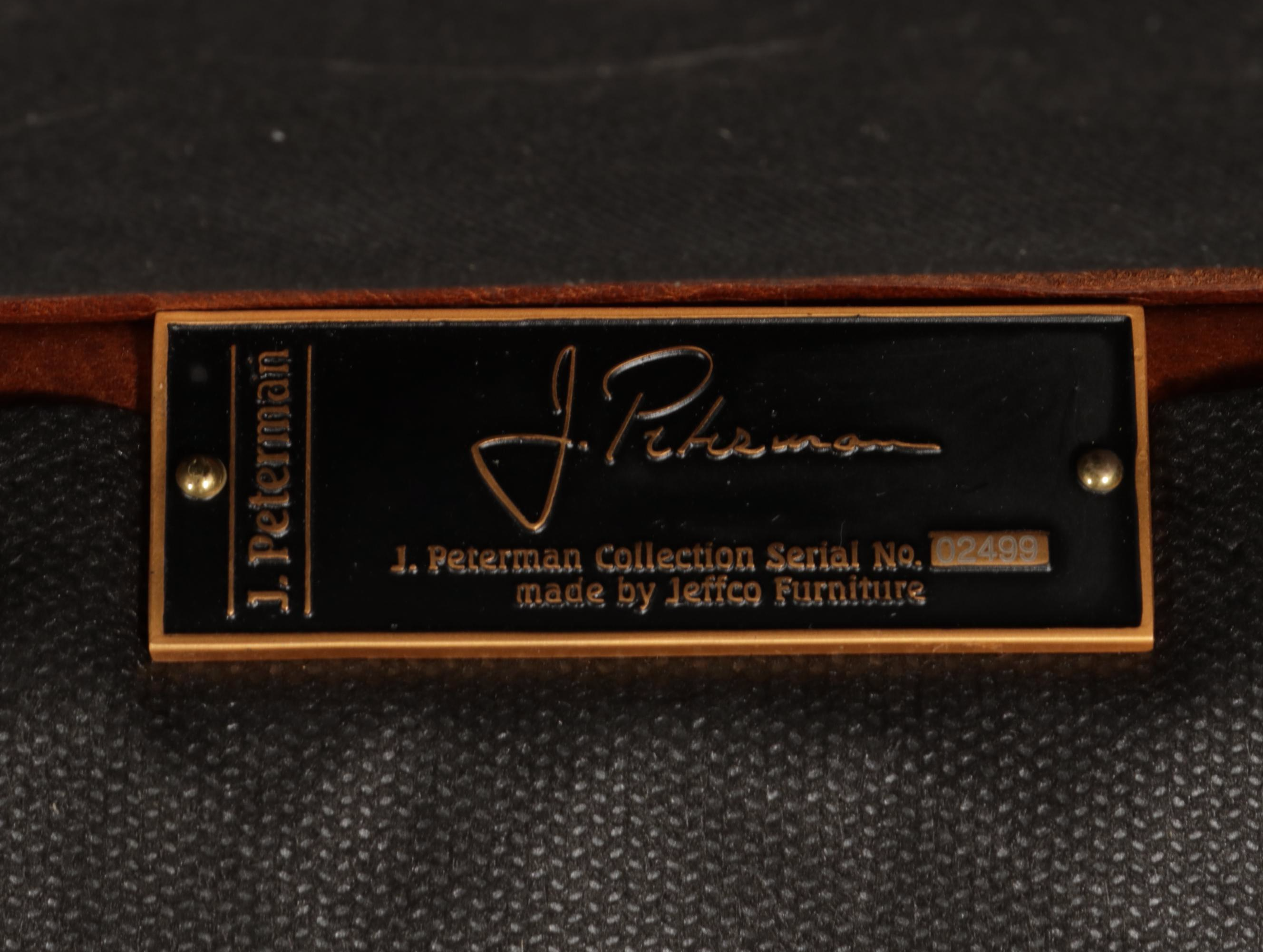 Jeffco Furniture "J. Peterman Collection" Leather Channel-Tufted Armchair