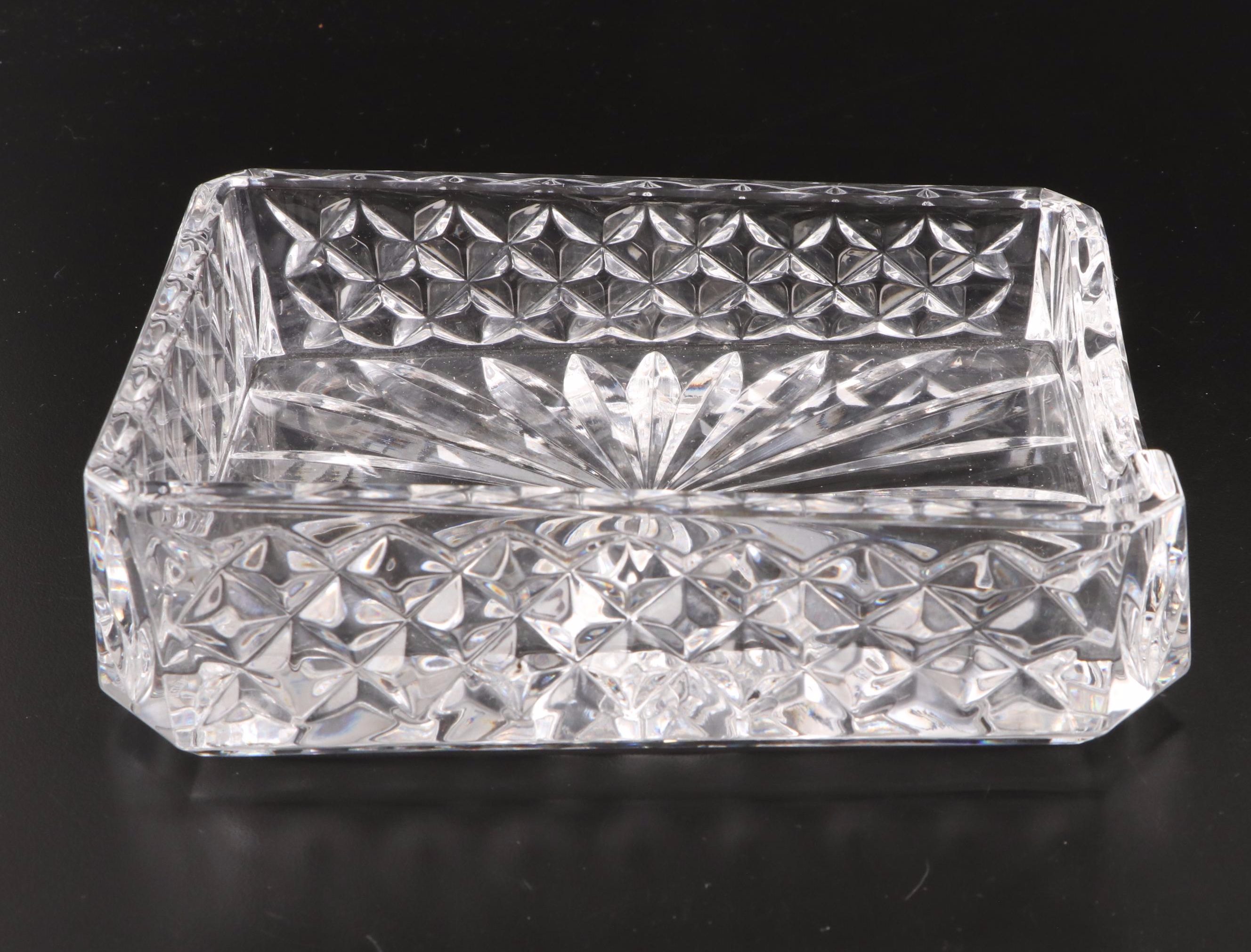 Waterford Crystal Paperweight and Notepad Tray