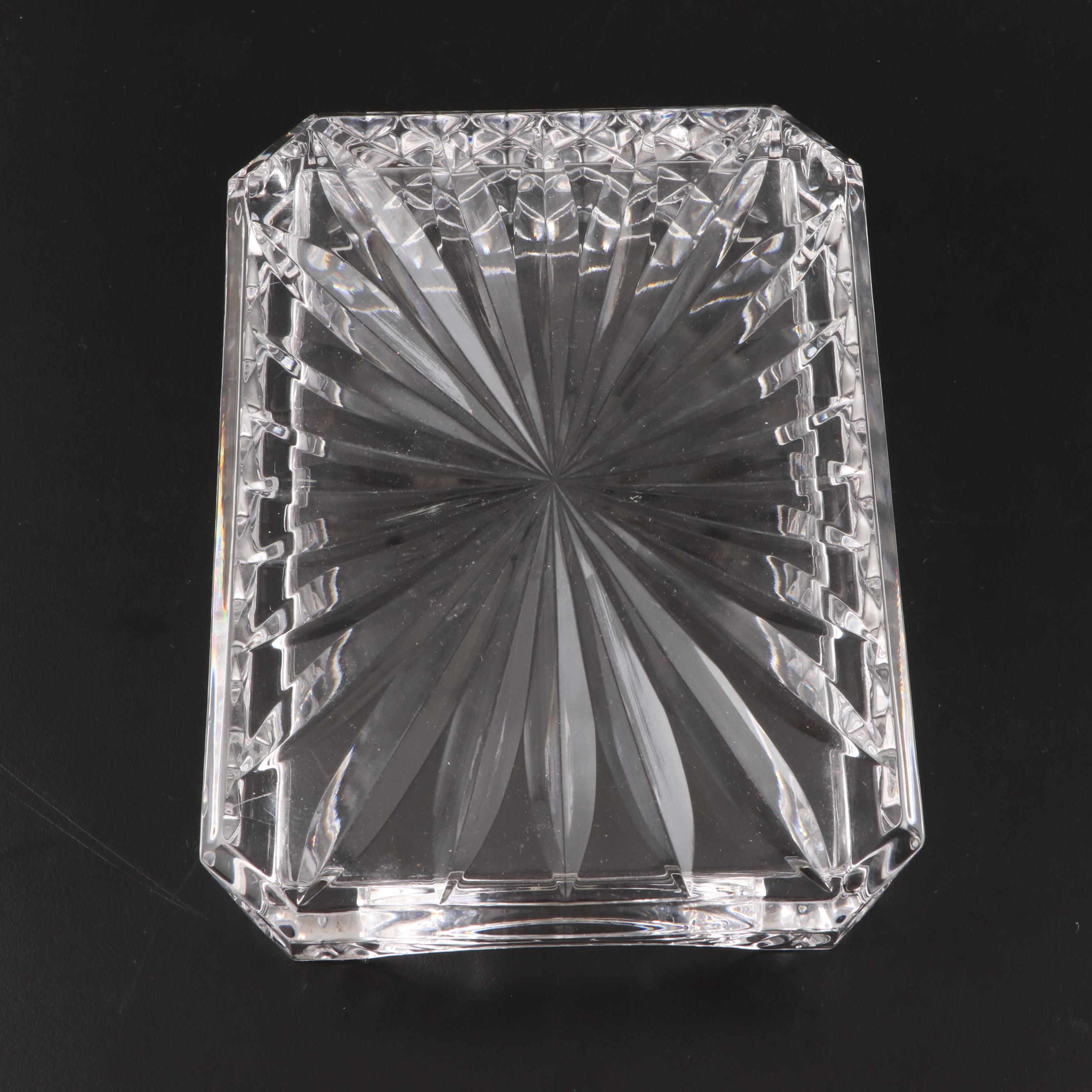 Waterford Crystal Paperweight and Notepad Tray