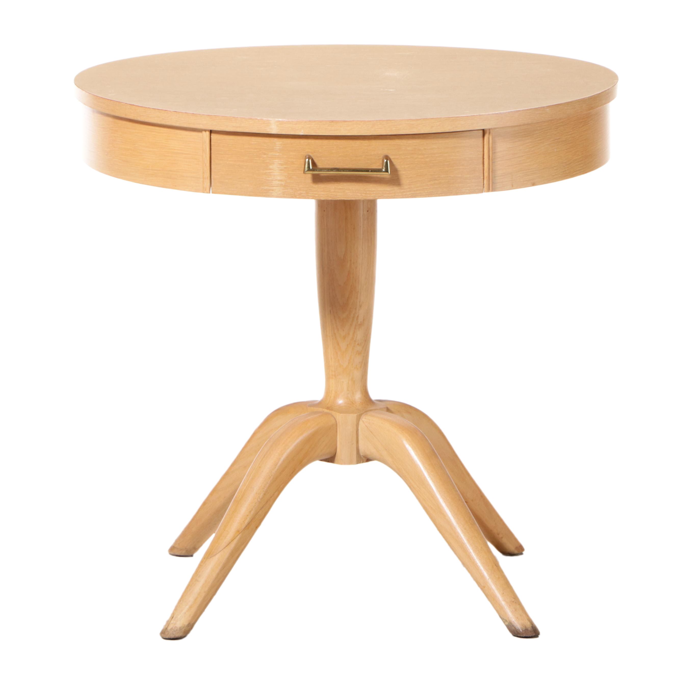 Mersman Mid Century Modern Blonde Oak and Laminate Top Side Table