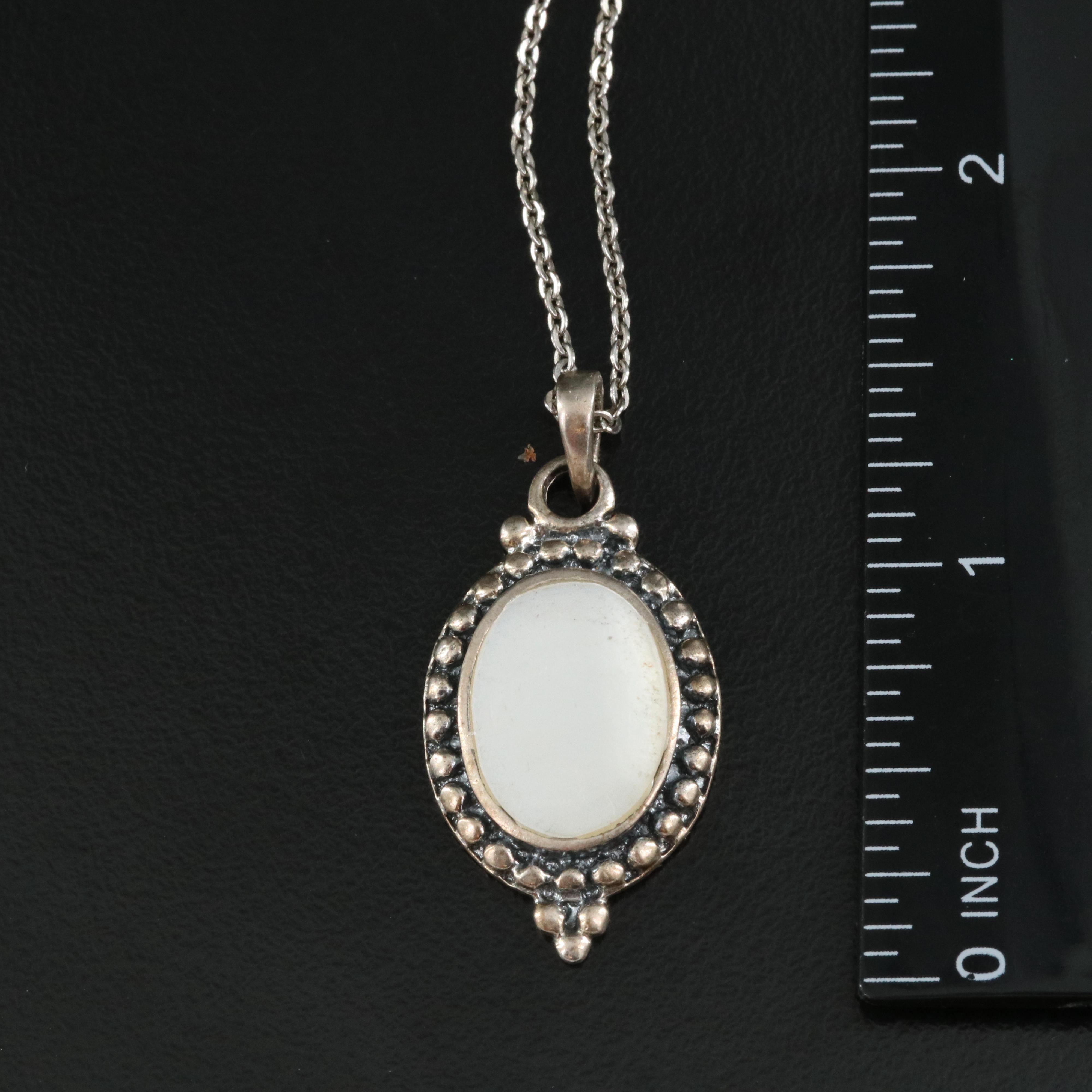 Sterling Necklaces Including Mother of Pearl, Diamond and Coral