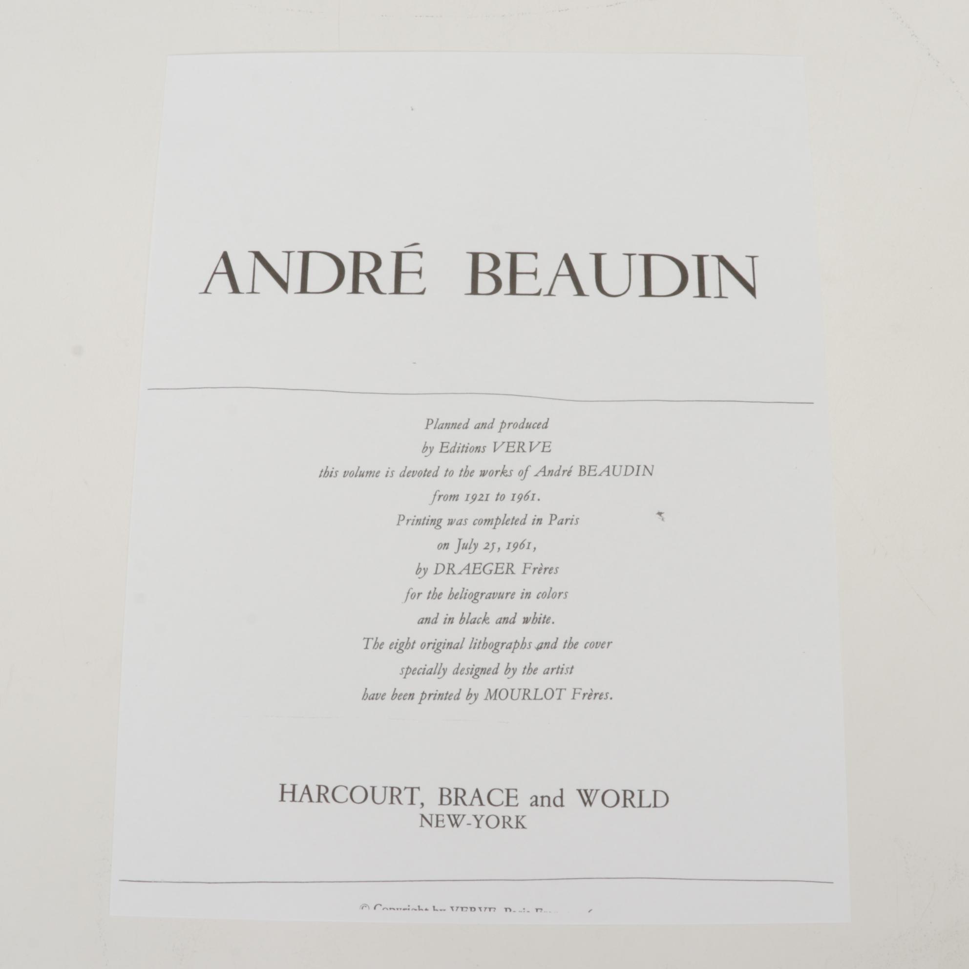 André Beaudin Color Lithograph From "André Beaudin," 1961