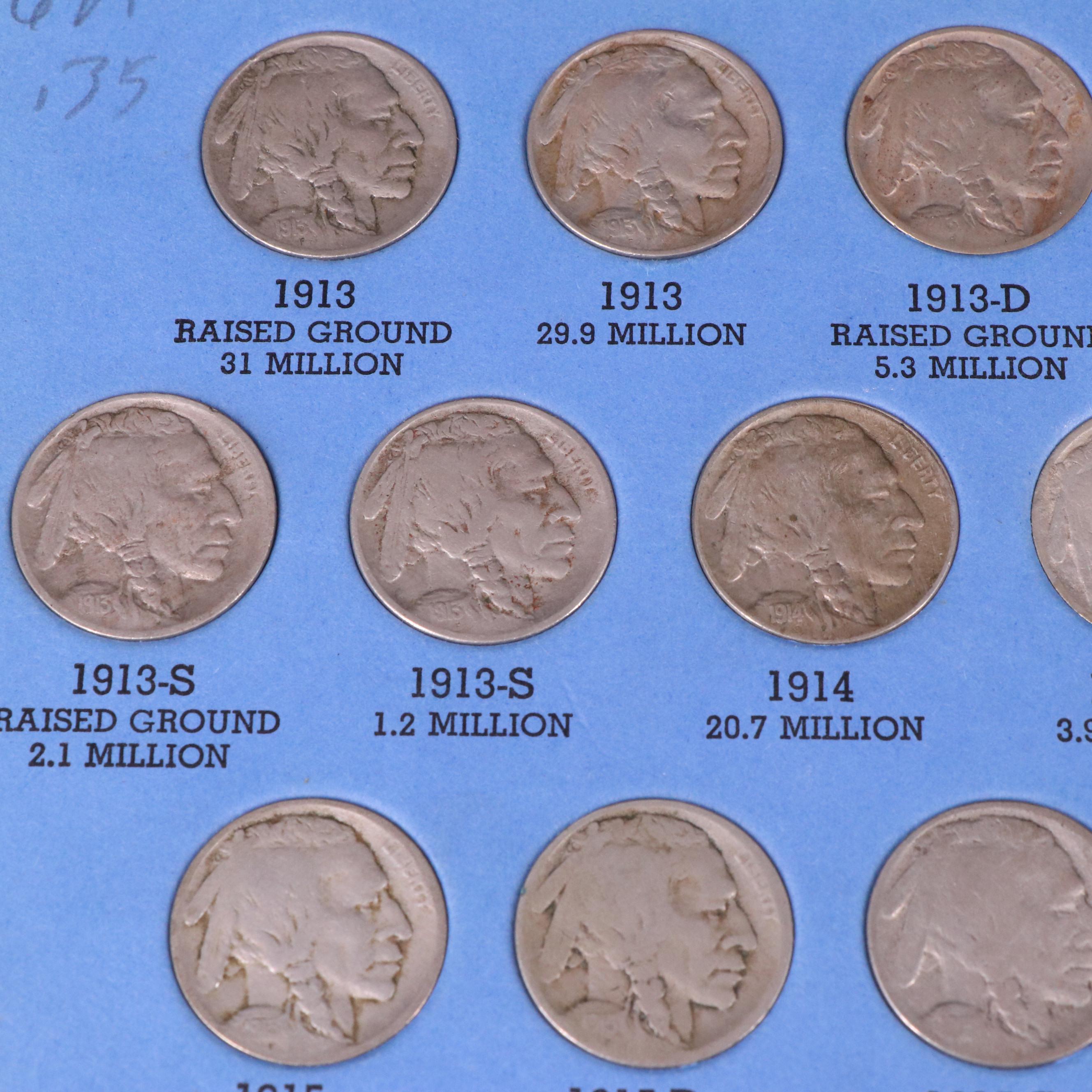 Complete Buffalo Nickel Collection