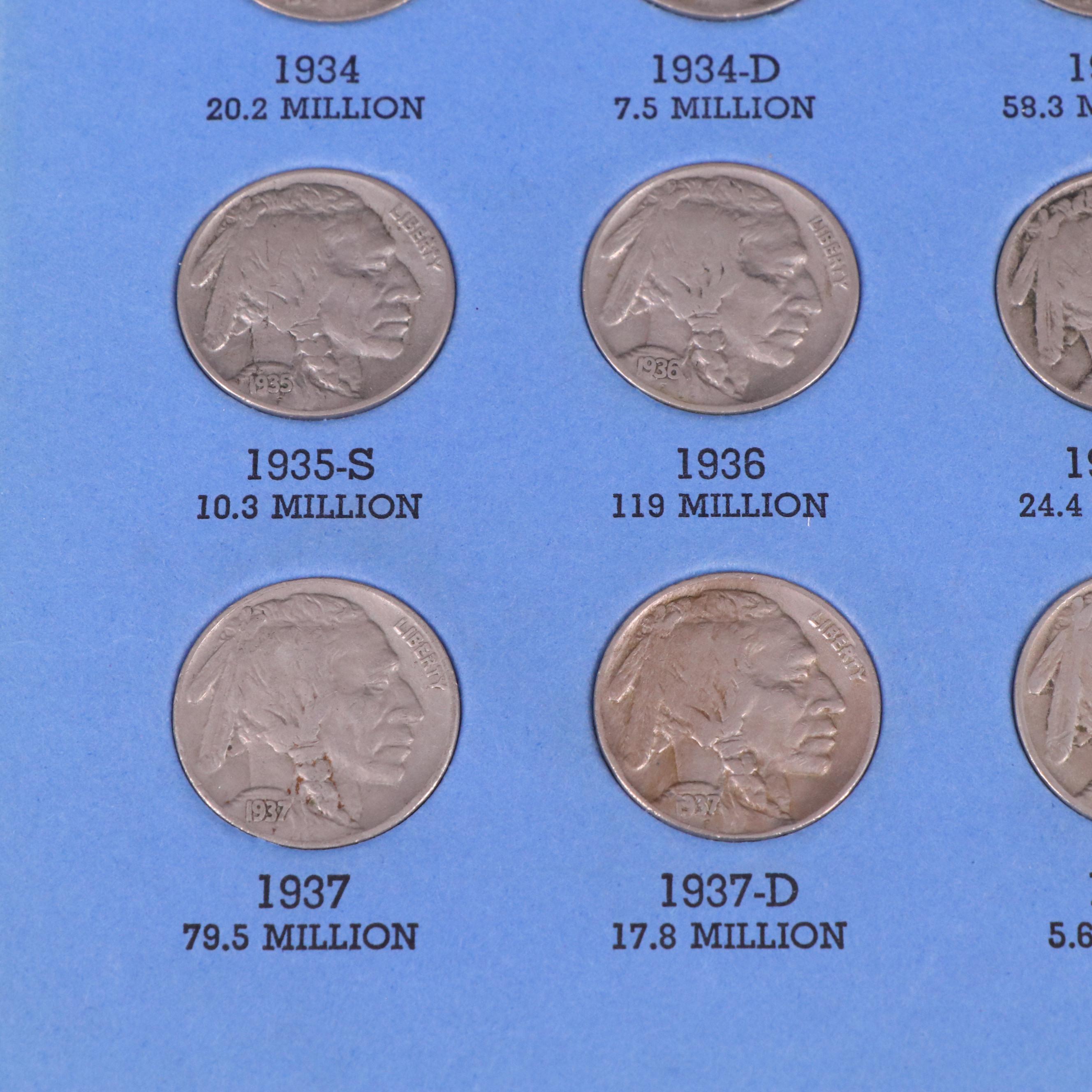 Complete Buffalo Nickel Collection