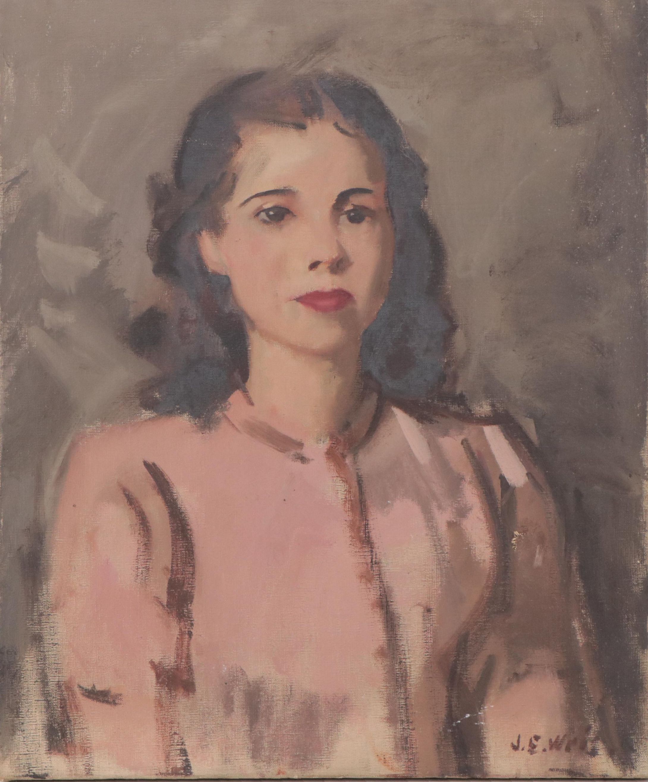 John Ellsworth Weis Portrait Oil Painting, Mid-20th Century