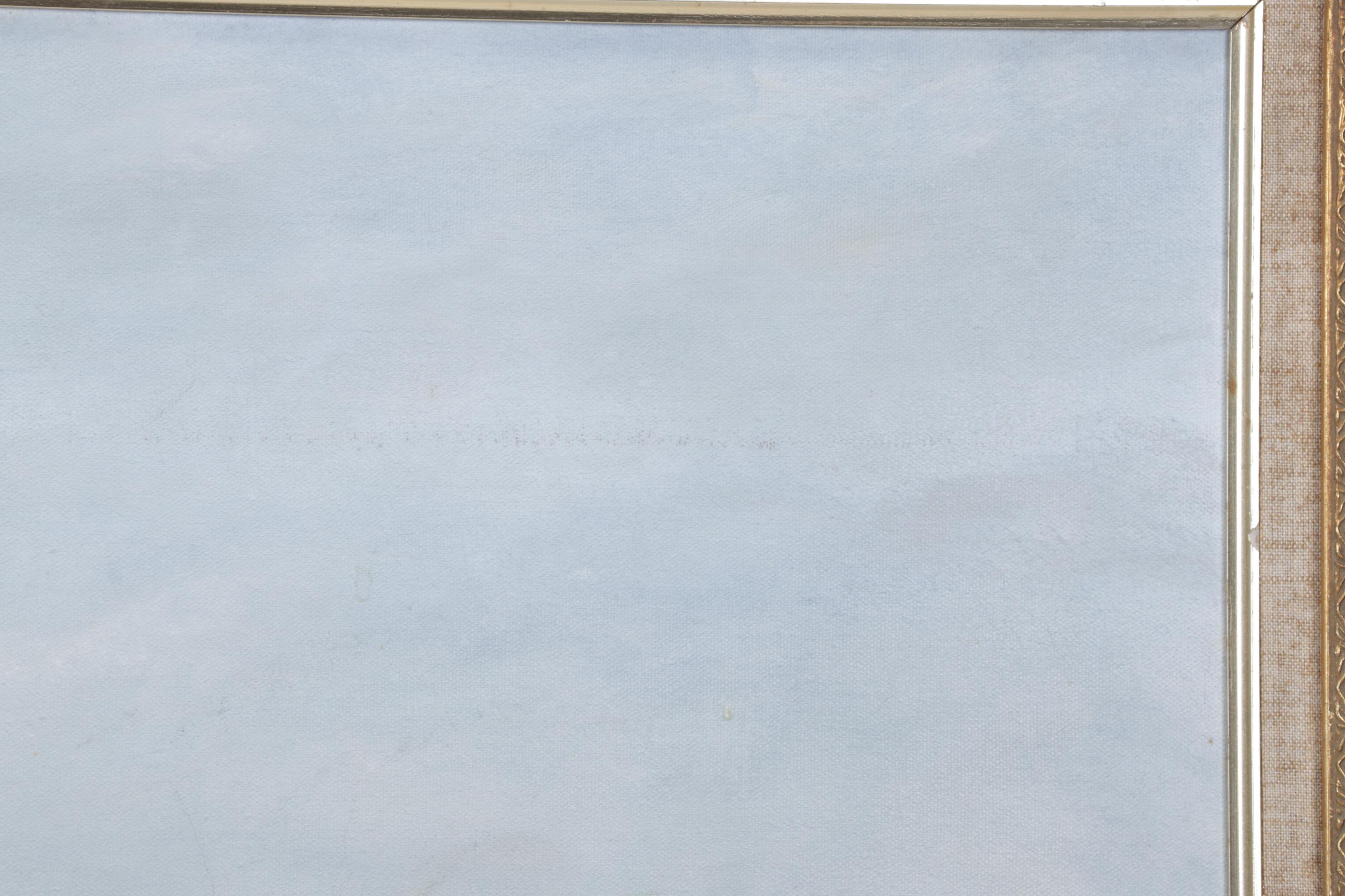 Flooded Pasture Landscape Oil Painting, 1984