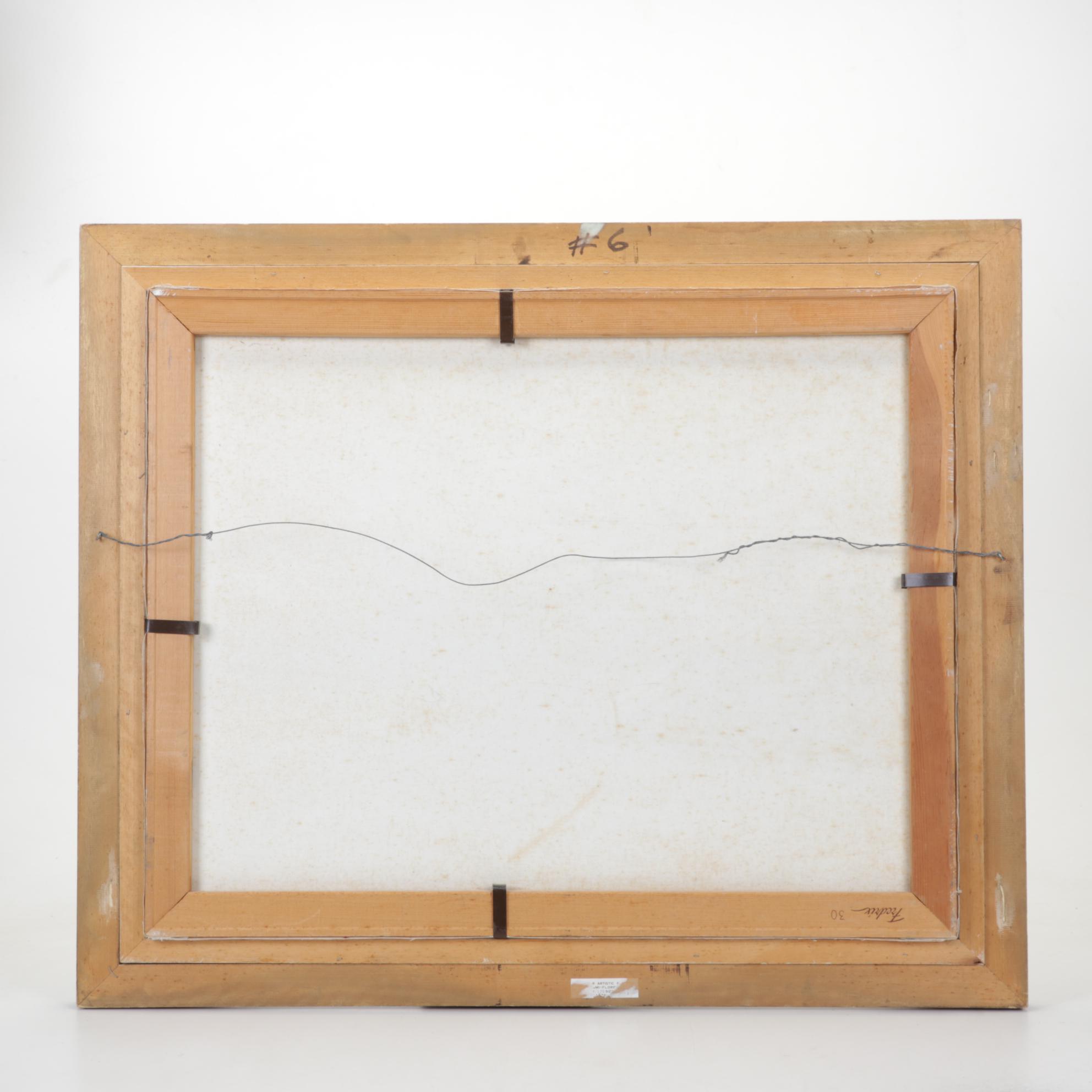 Flooded Pasture Landscape Oil Painting, 1984