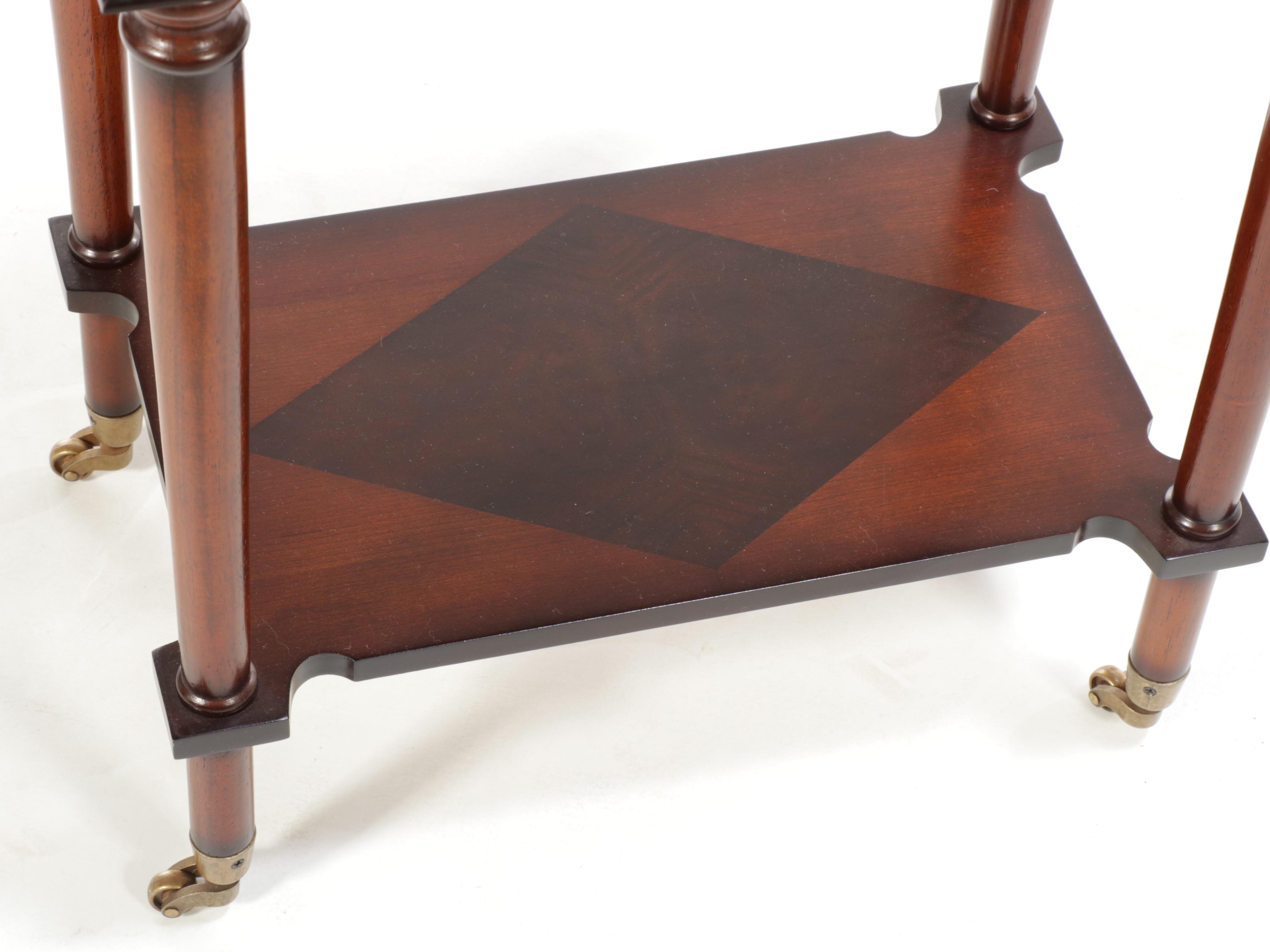 The Bombay Company Federal Style Side Table in Burlwood Finish