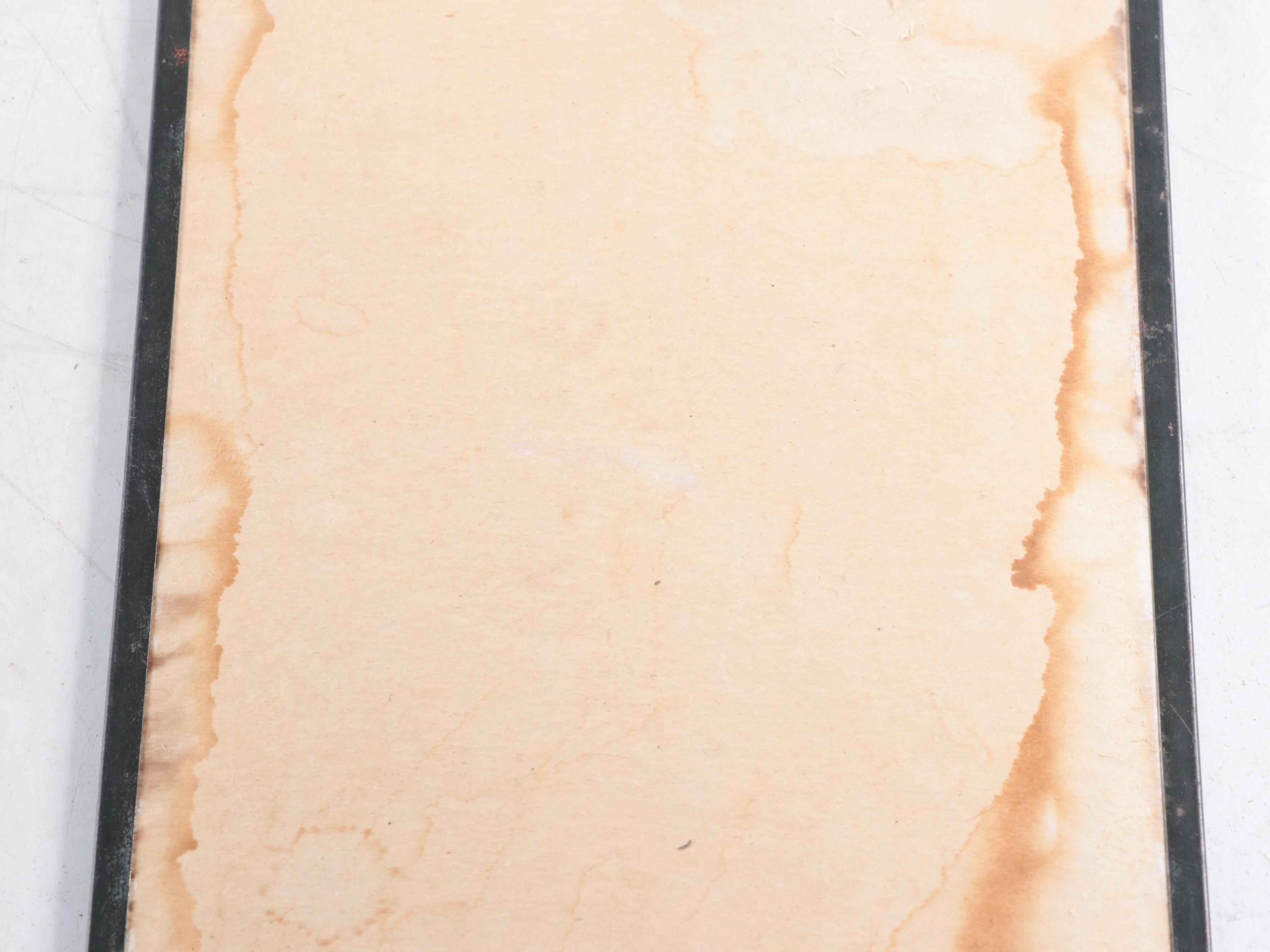 Art Deco Wood Swivel Frame Stand with N.A.N.Co. Metal Plaque and More