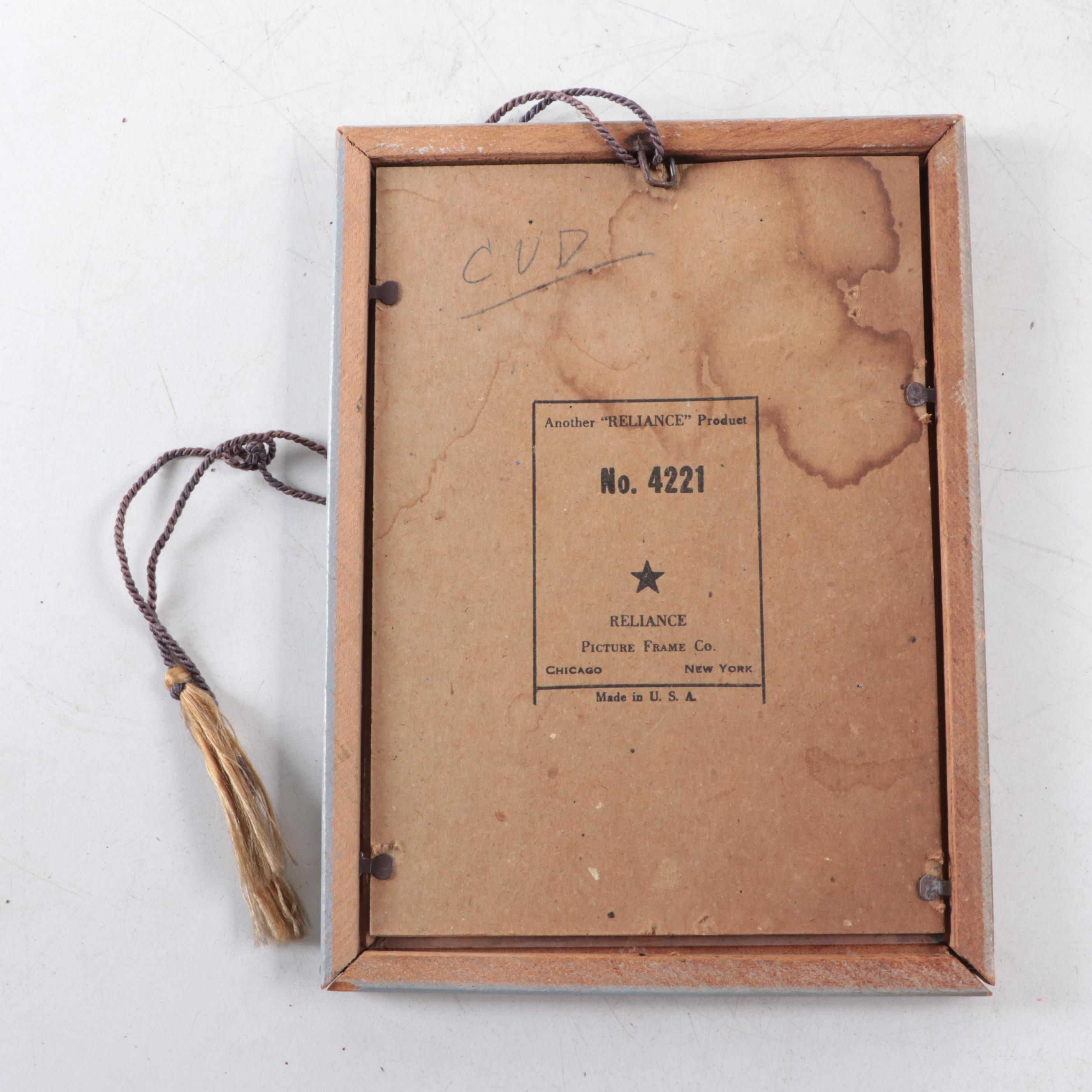 Art Deco Wood Swivel Frame Stand with N.A.N.Co. Metal Plaque and More