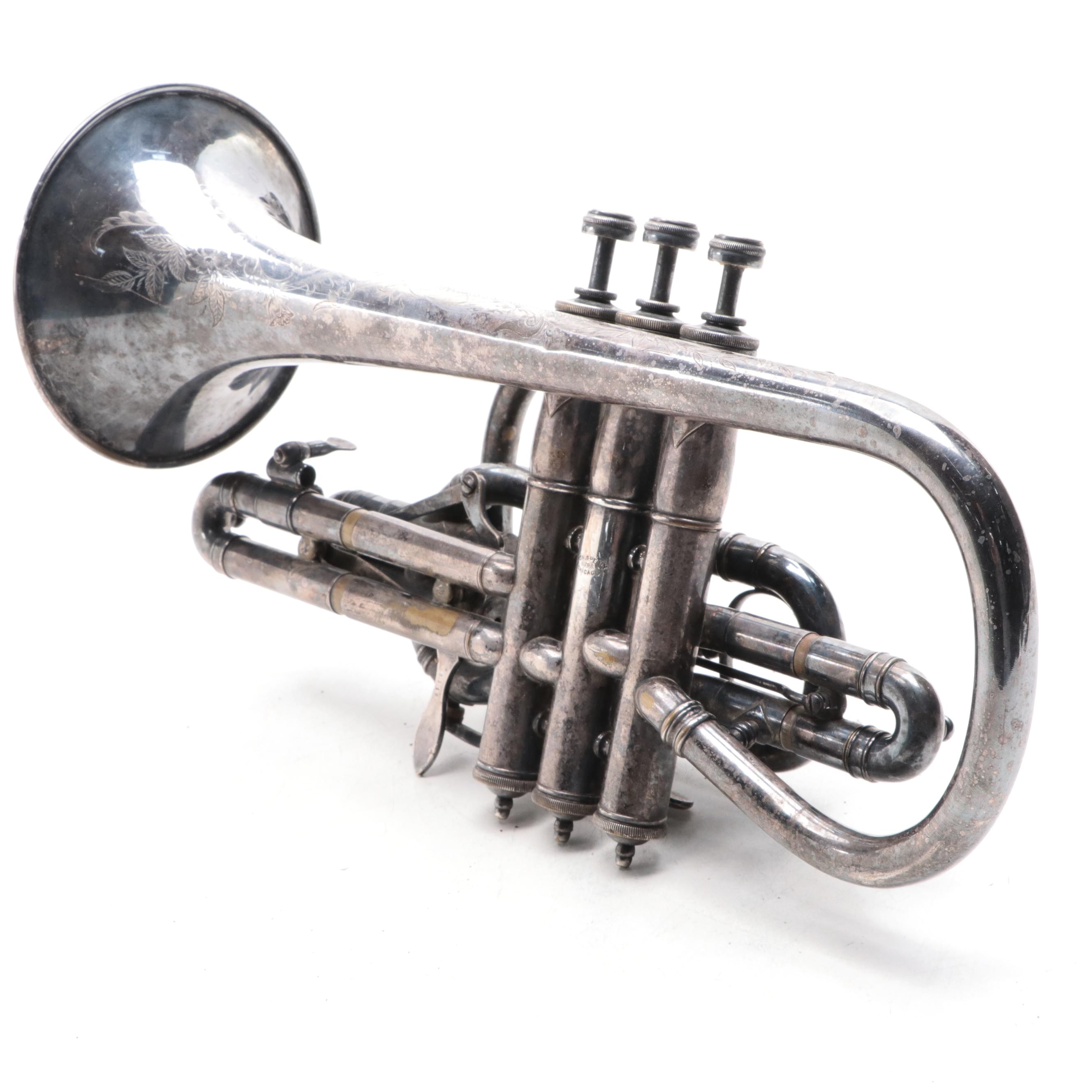 Lyon & Healy Silver Plate and Mother-of-Pearl Duplex Coronet, 1903