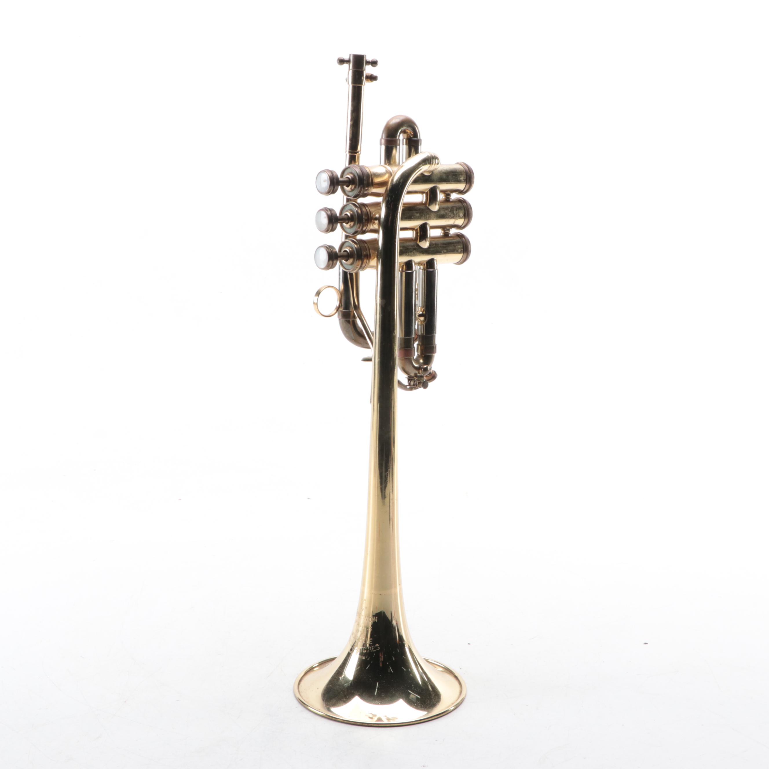 Couesnon Brass Piccolo Trumpet with Mother-of-Pearl Inlay Valves