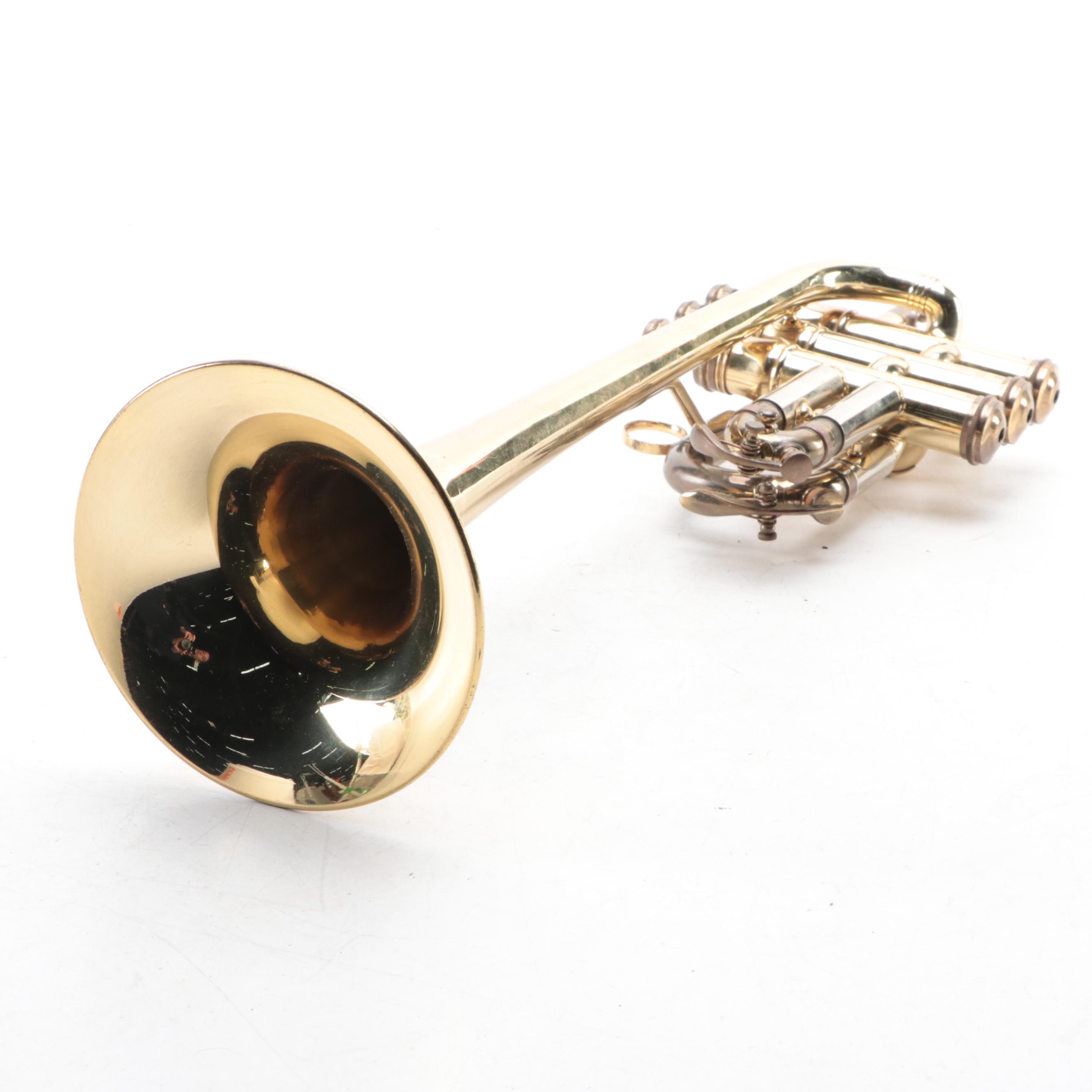 Couesnon Brass Piccolo Trumpet with Mother-of-Pearl Inlay Valves