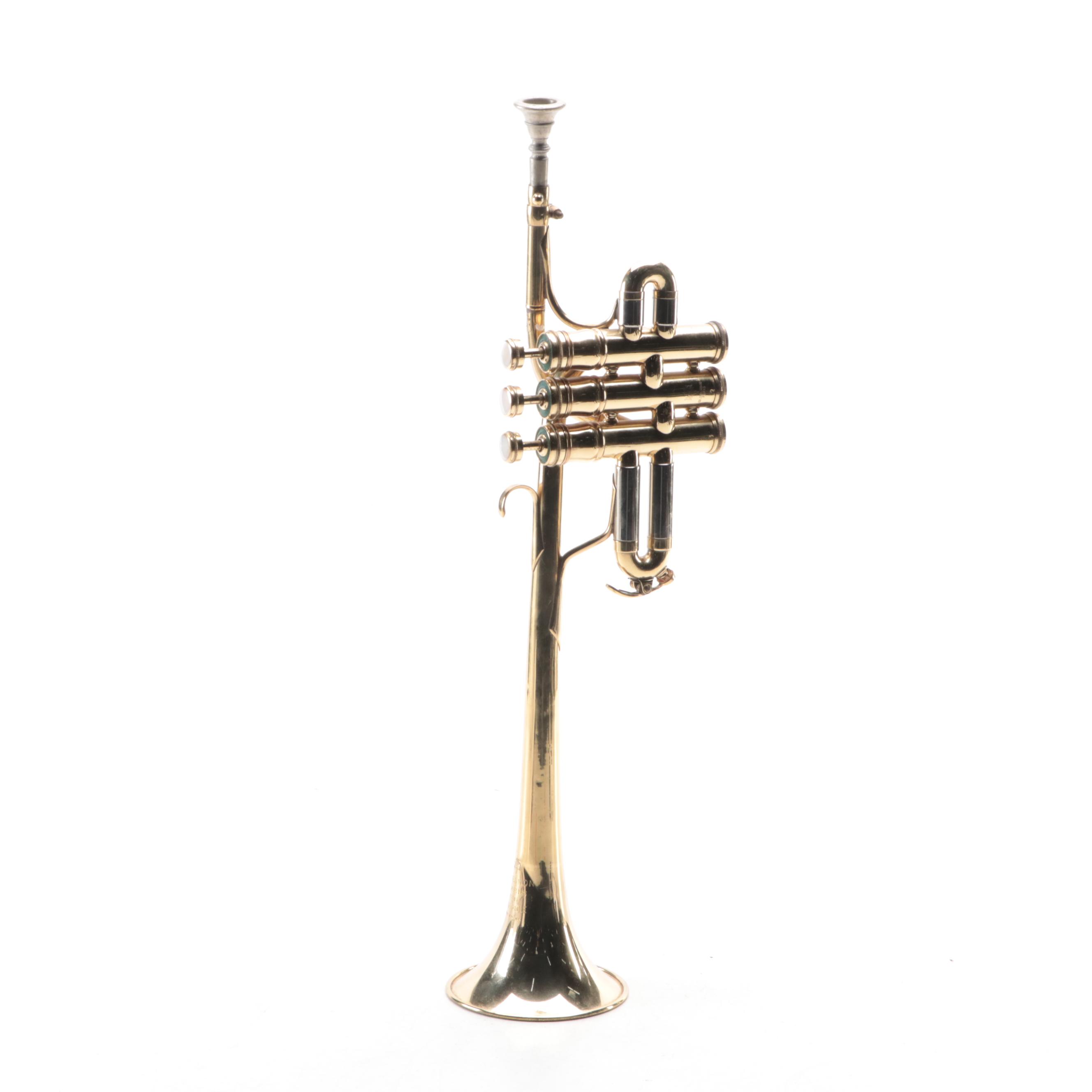 Couesnon Brass Piccolo Trumpet with Mother-of-Pearl Inlay Valves