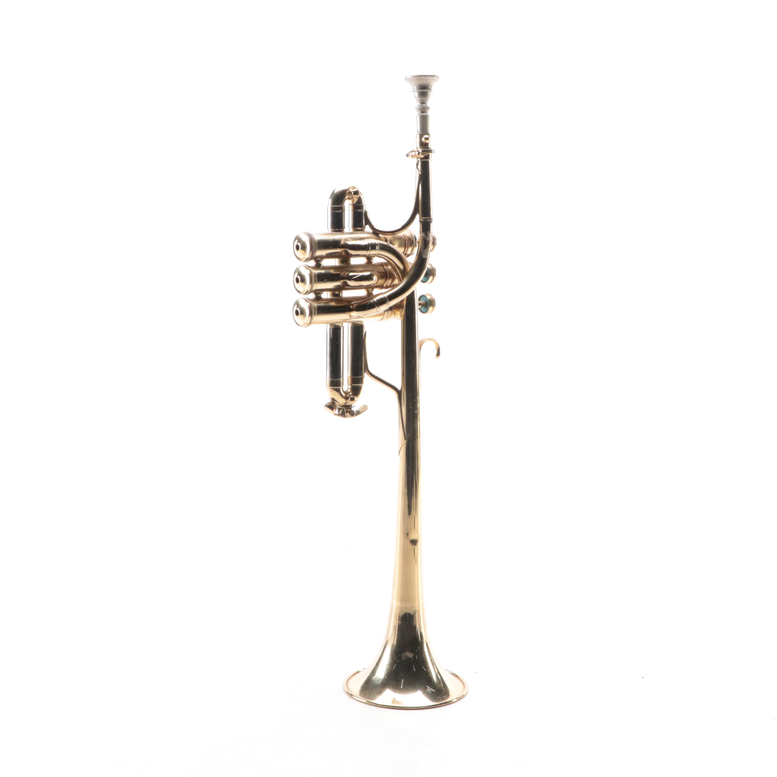 Couesnon Brass Piccolo Trumpet with Mother-of-Pearl Inlay Valves
