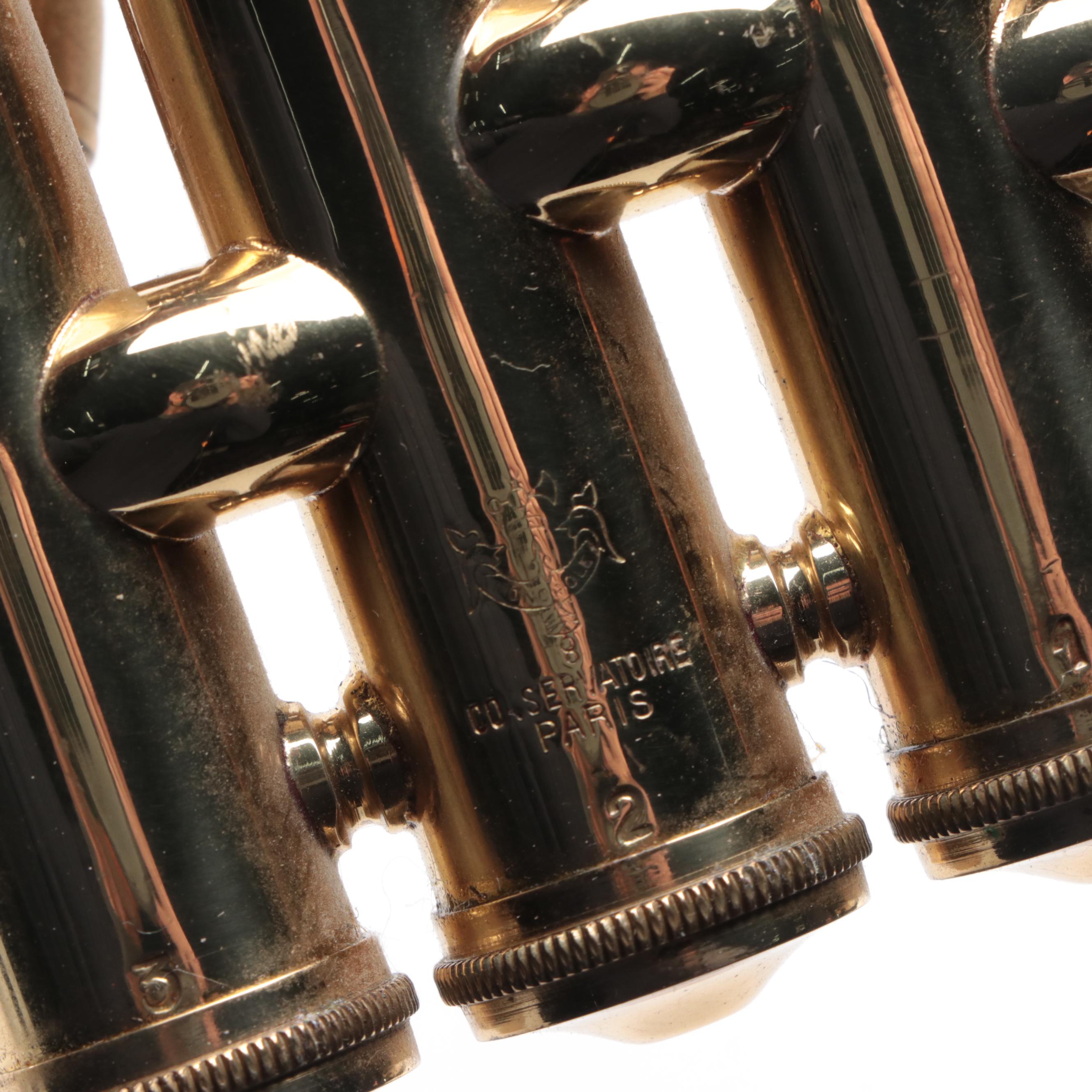 Couesnon Brass Piccolo Trumpet with Mother-of-Pearl Inlay Valves