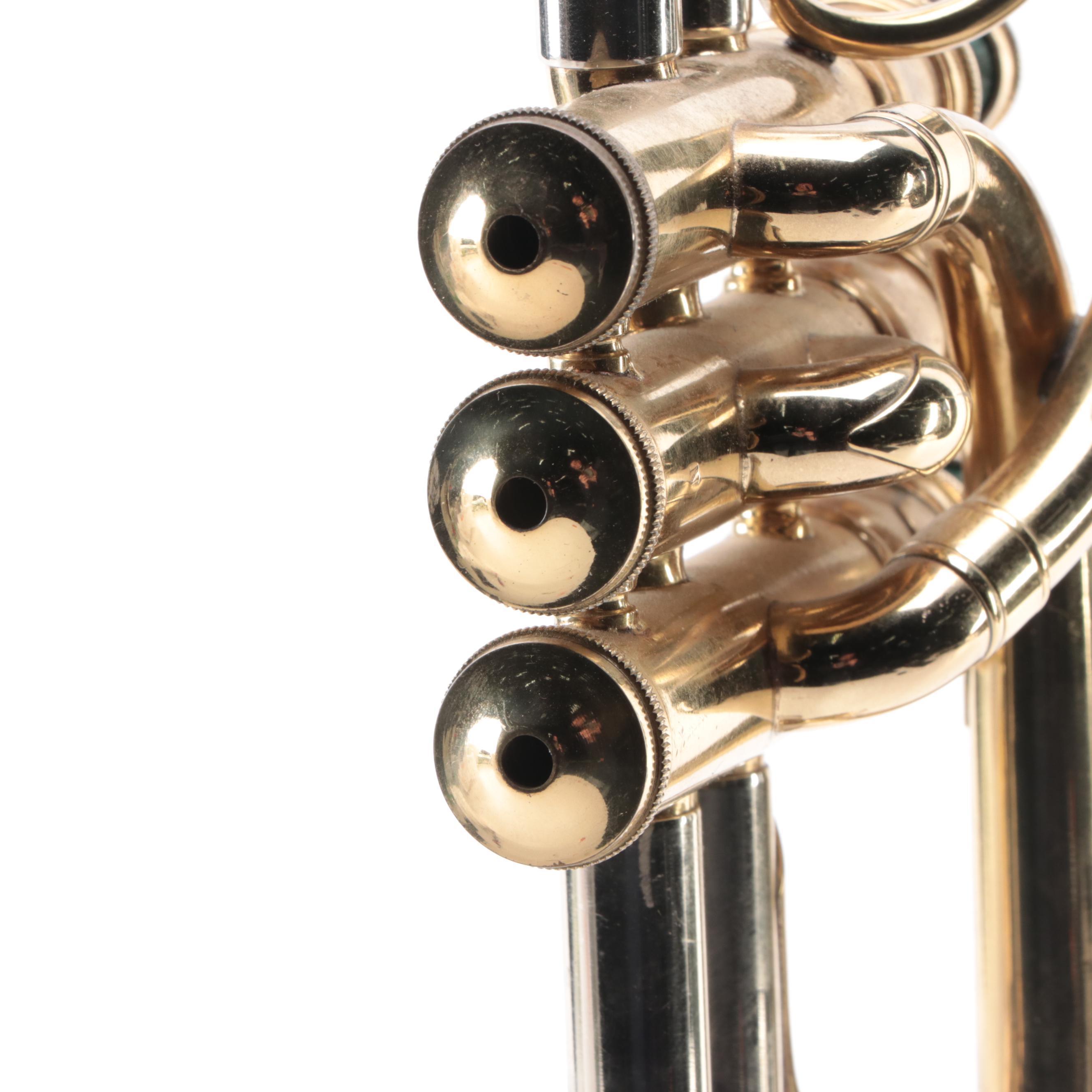 Couesnon Brass Piccolo Trumpet with Mother-of-Pearl Inlay Valves