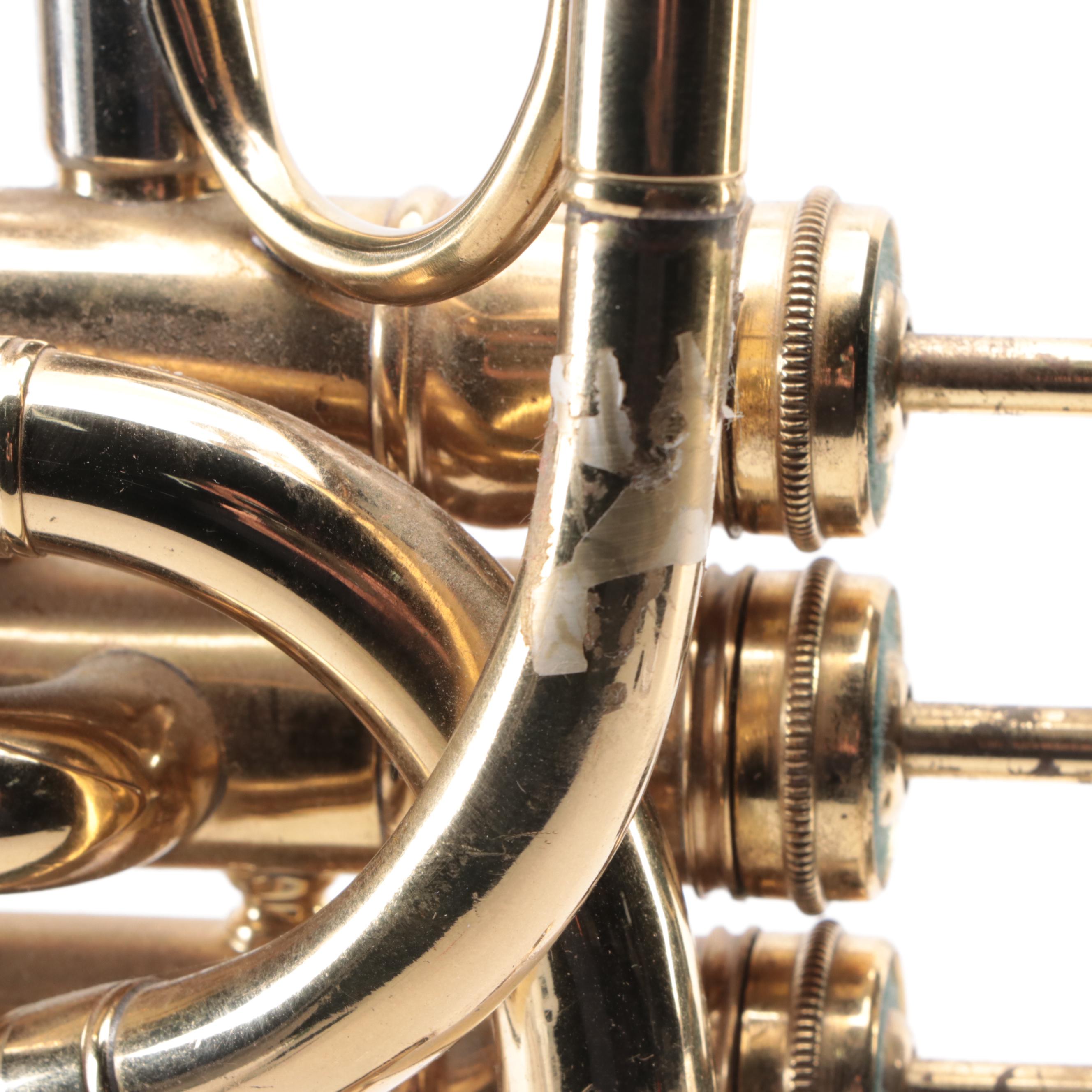 Couesnon Brass Piccolo Trumpet with Mother-of-Pearl Inlay Valves