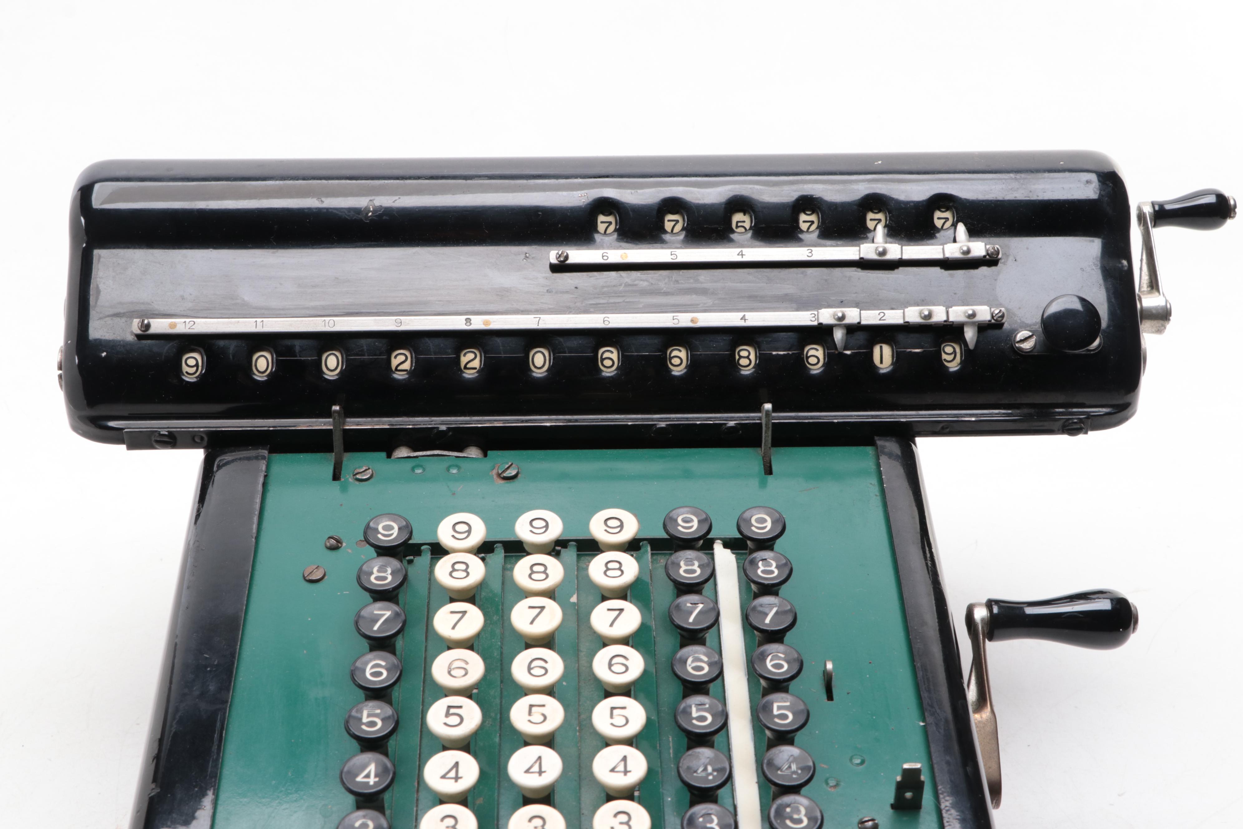 Monroe Enamel and Metal High Speed Adding Calculator, Early 20th C