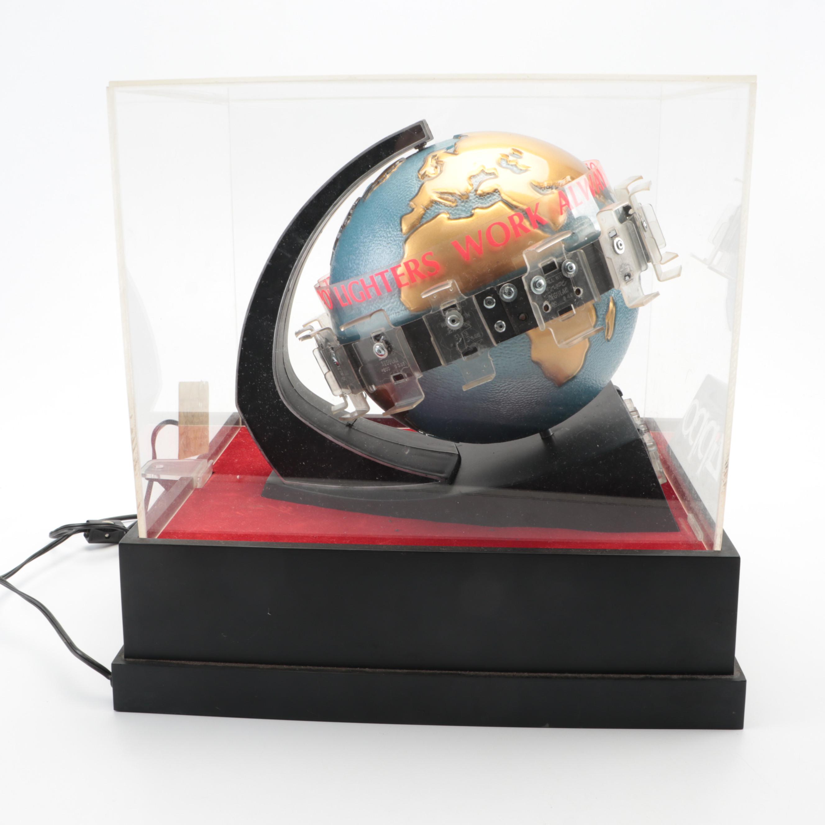 Zippo Rotating Globe Themed Lighter Display