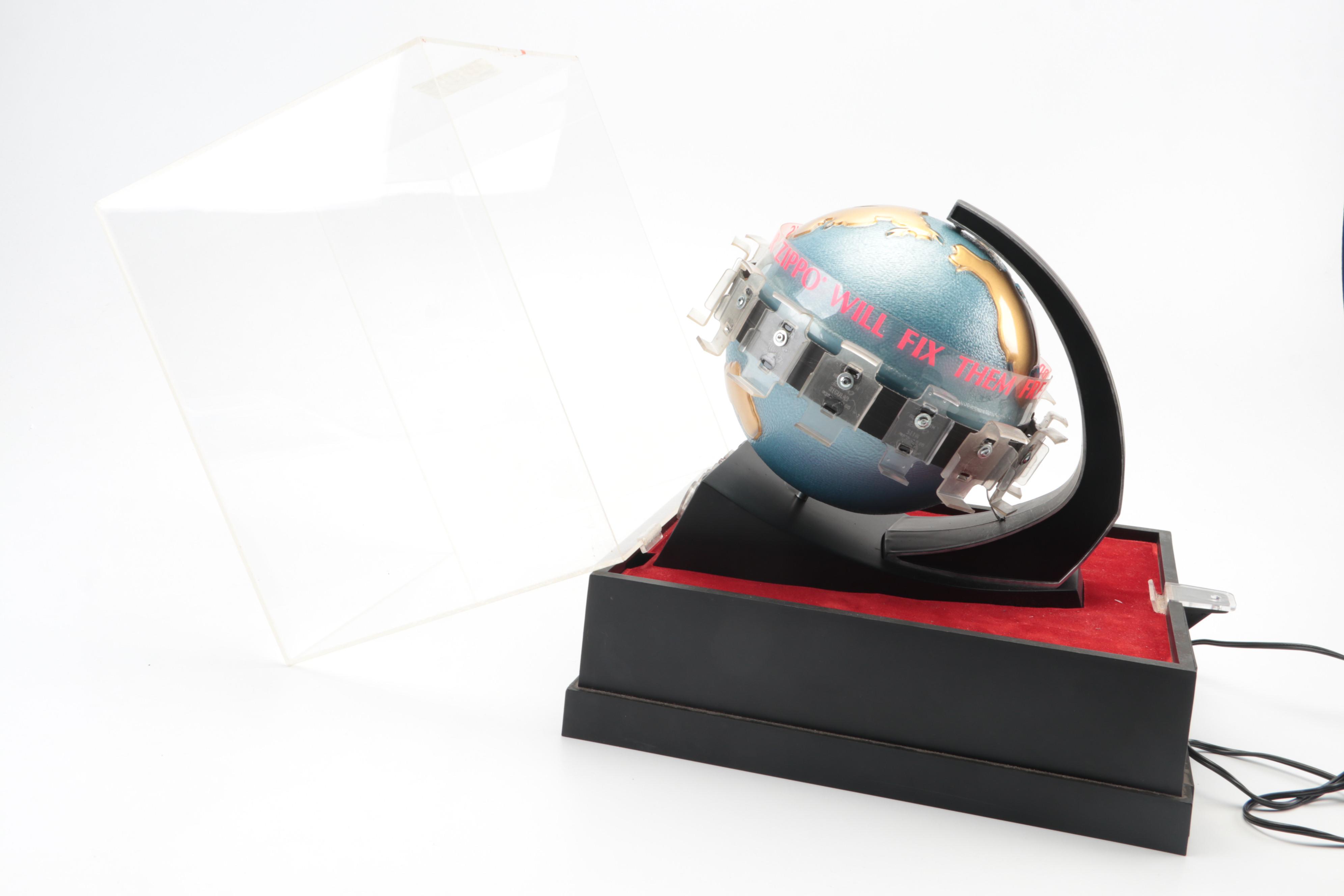 Zippo Rotating Globe Themed Lighter Display