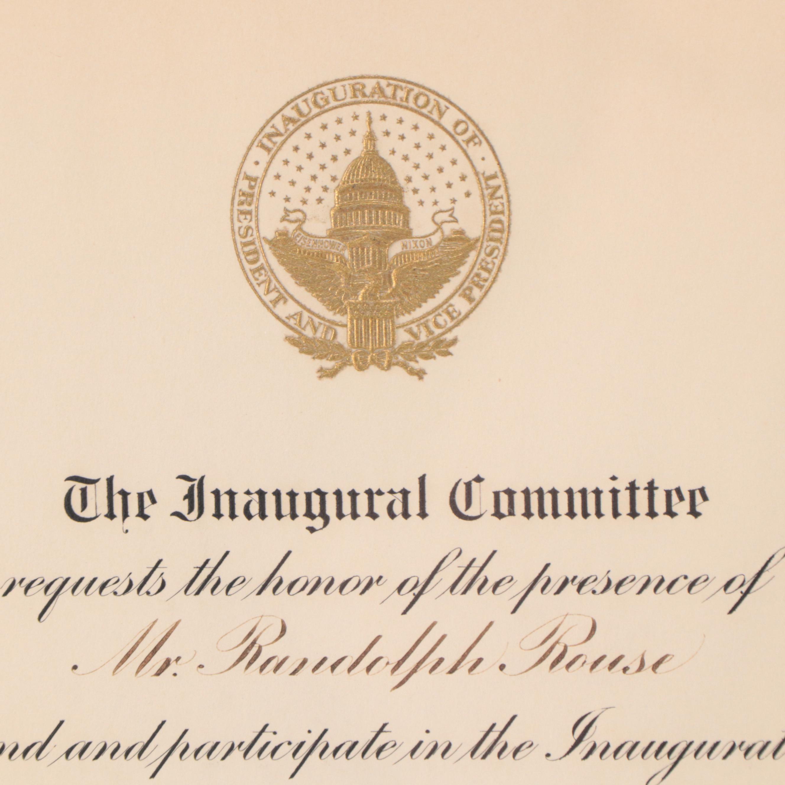 Presidential Inauguration Invitations for Harry S Truman and Dwight D Eisenhower
