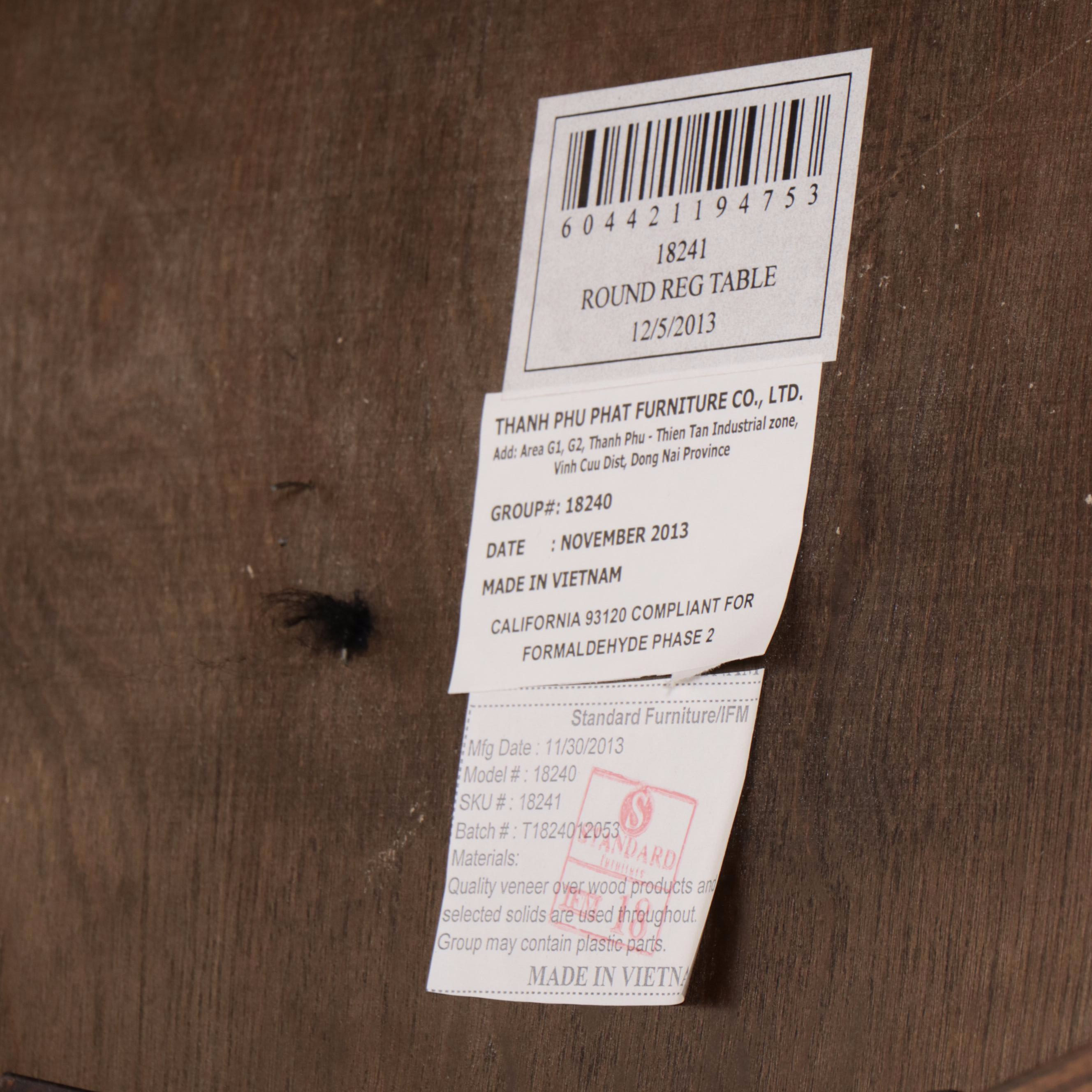 Five-Piece Standard Furniture Hardwood Dining Set