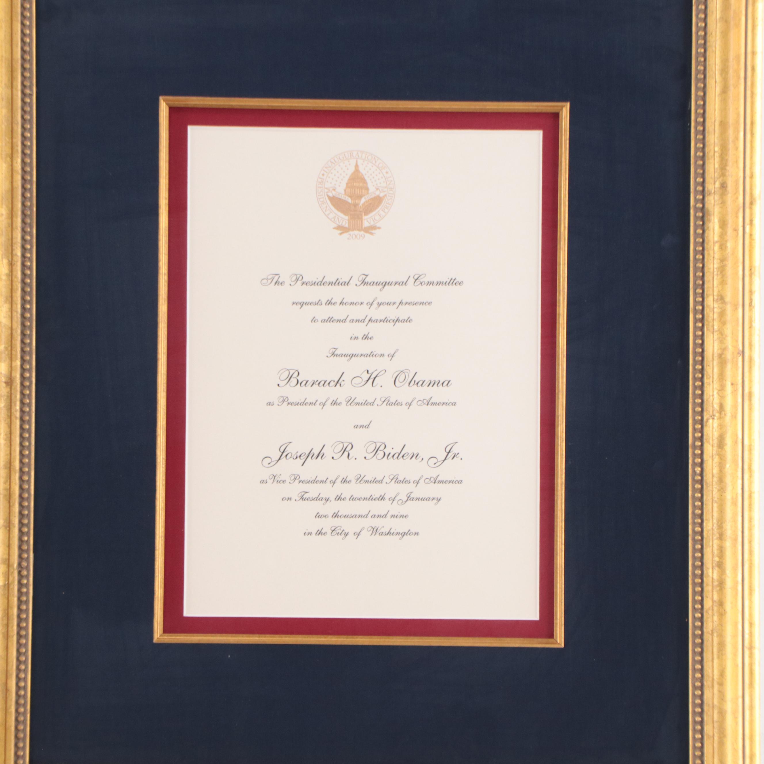 Presidential Inauguration Invitations for Bill Clinton and Barack Obama