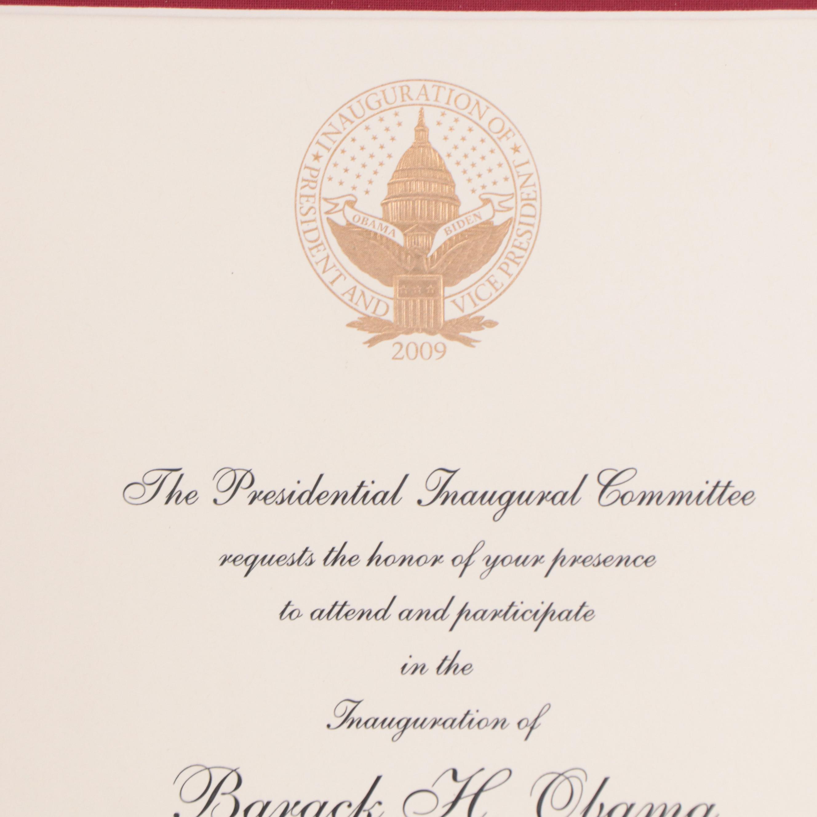 Presidential Inauguration Invitations for Bill Clinton and Barack Obama