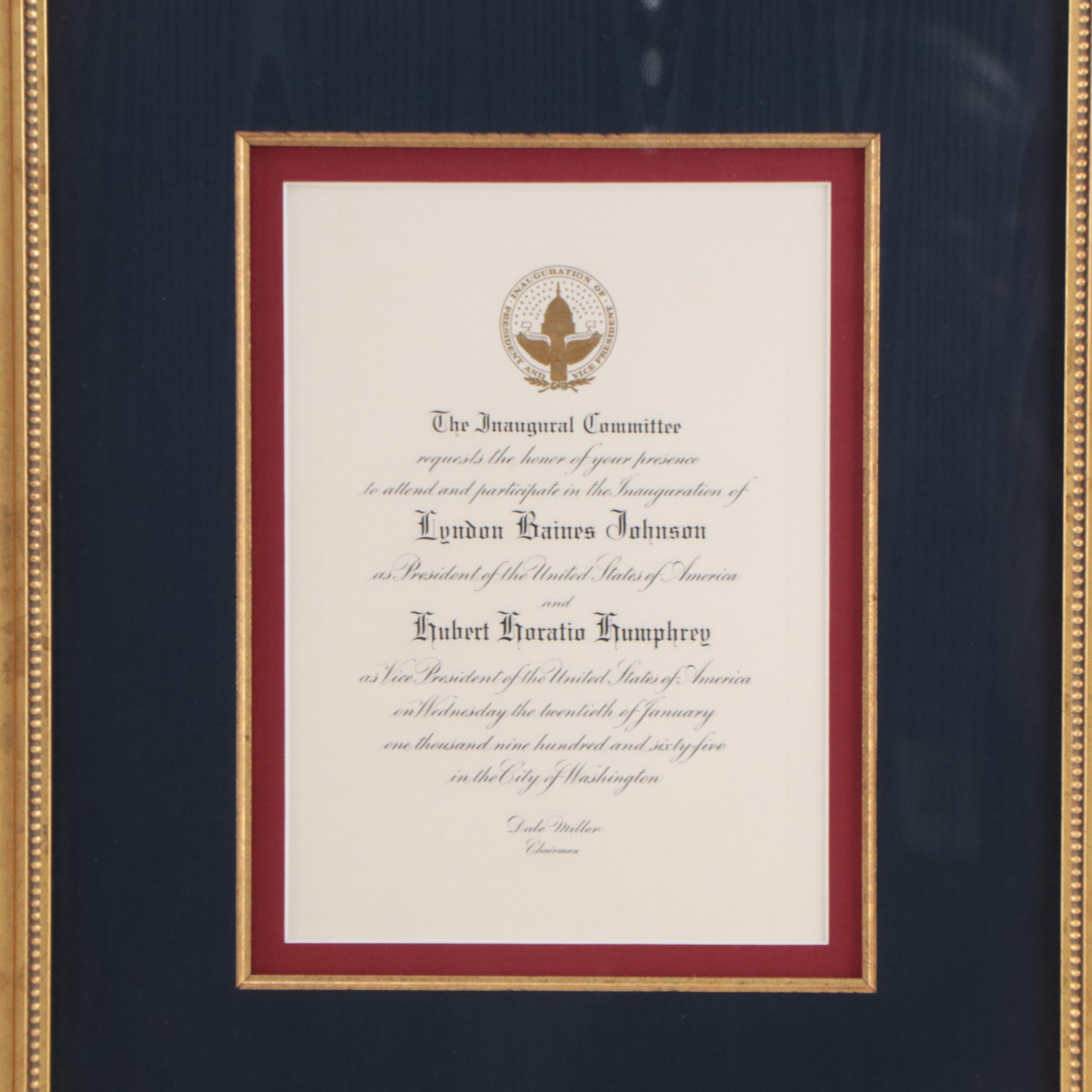 Presidential Inauguration Invitations from John Kennedy and Lyndon Johnson
