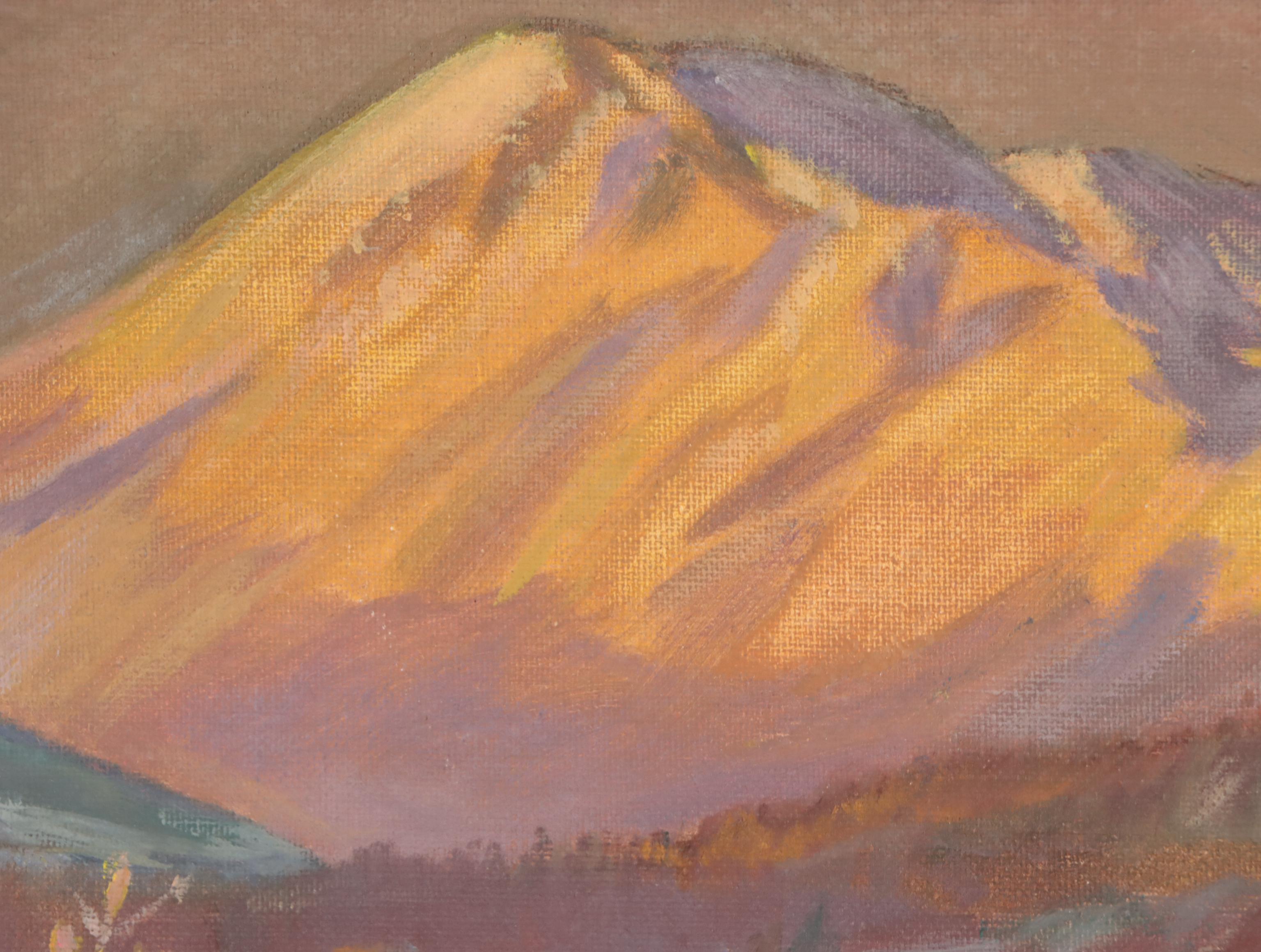 Helen Mynark Landscape Oil Painting "The Swiss Alps," 1967