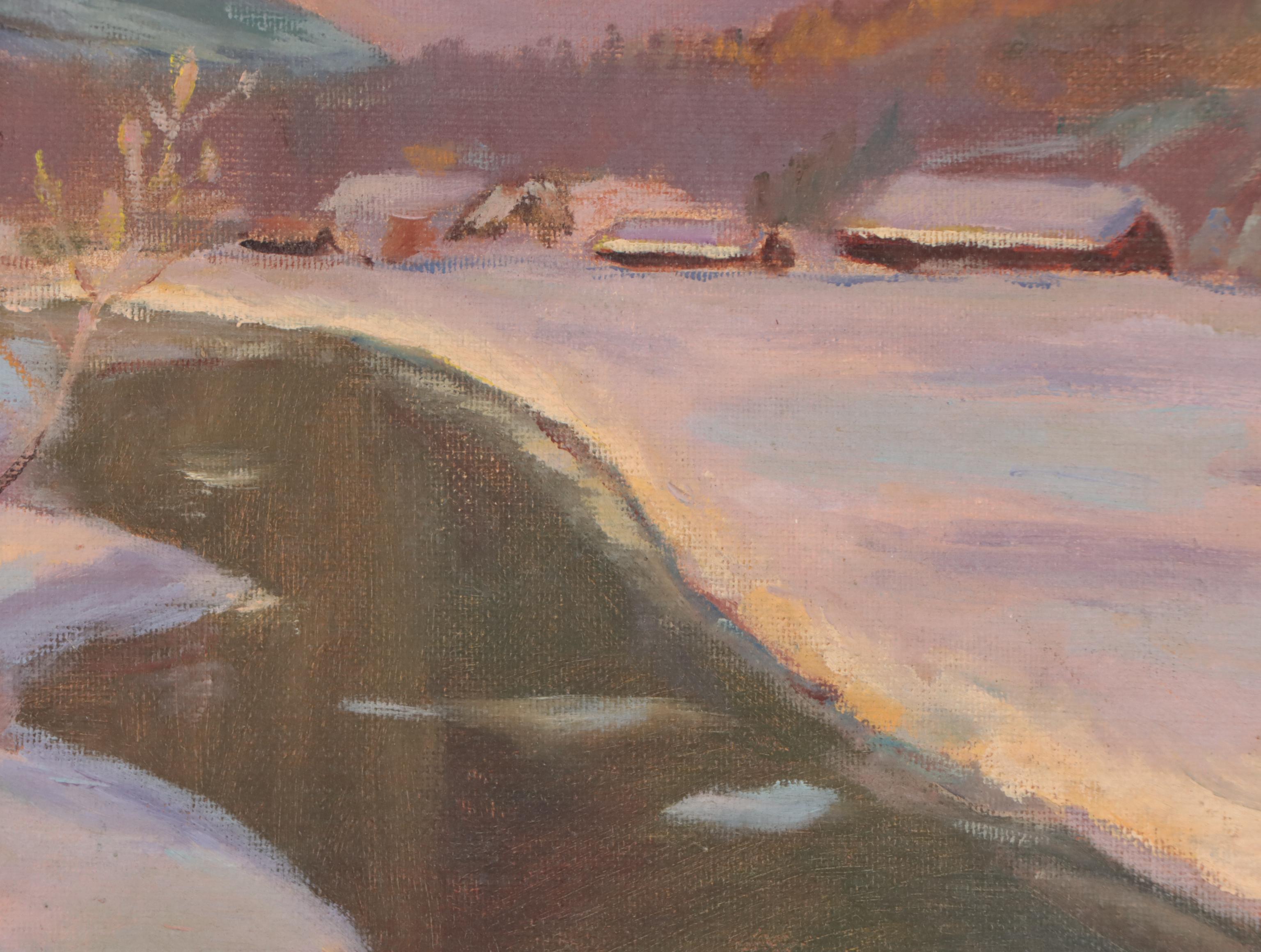 Helen Mynark Landscape Oil Painting "The Swiss Alps," 1967