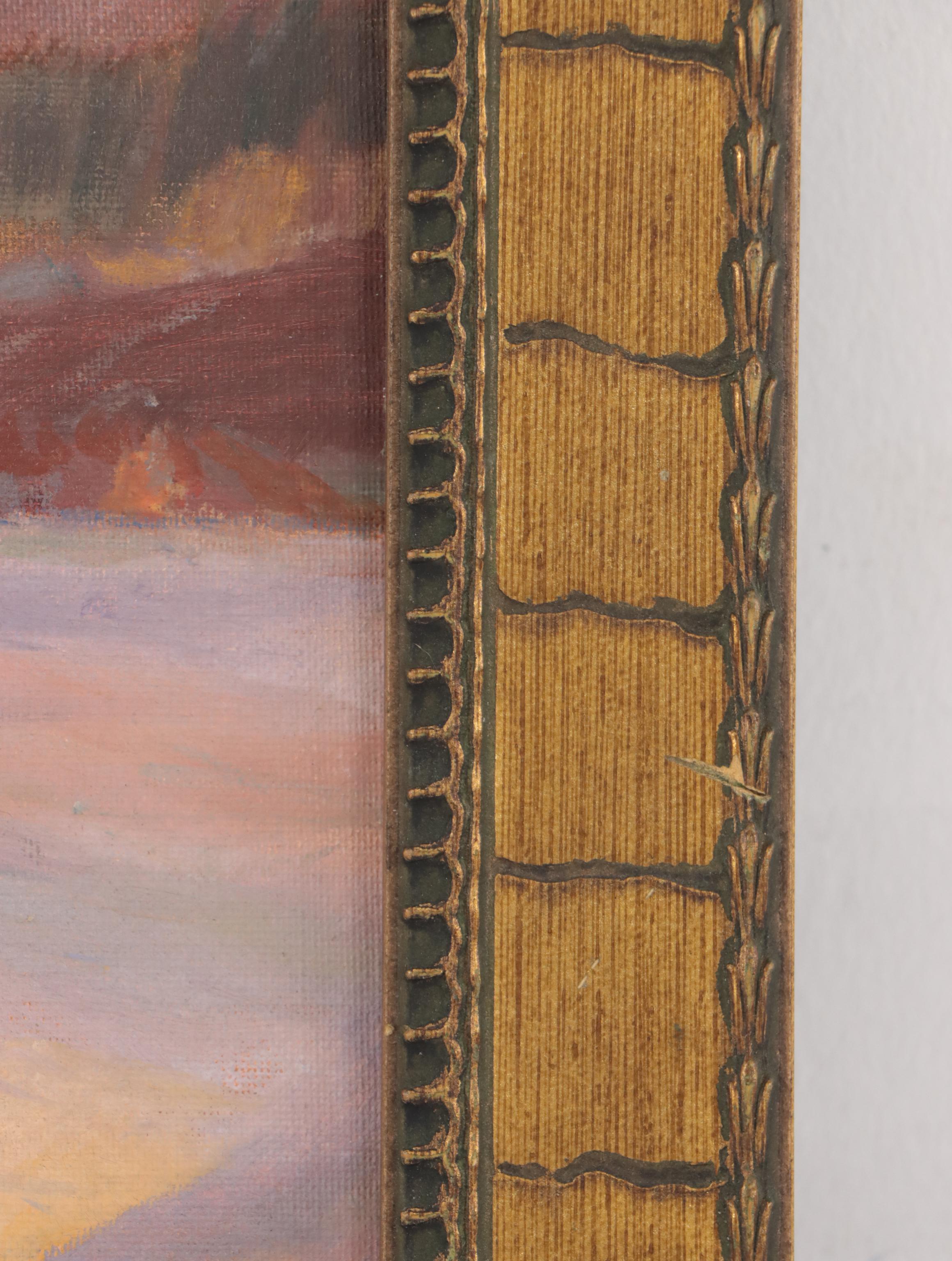 Helen Mynark Landscape Oil Painting "The Swiss Alps," 1967